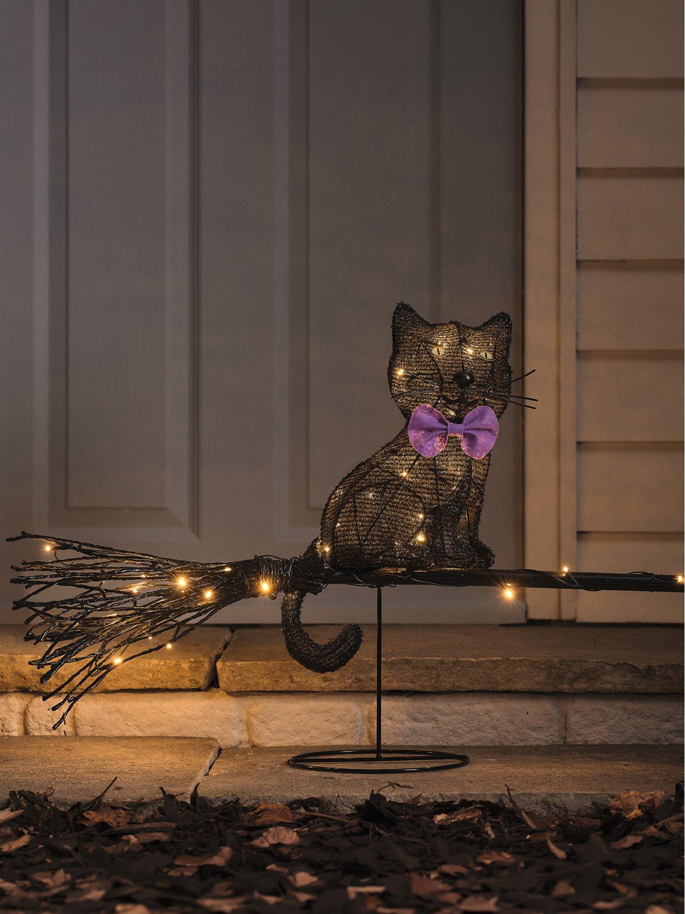Image 6 of 6 of Lights4Fun Witchy Cat On Broom
