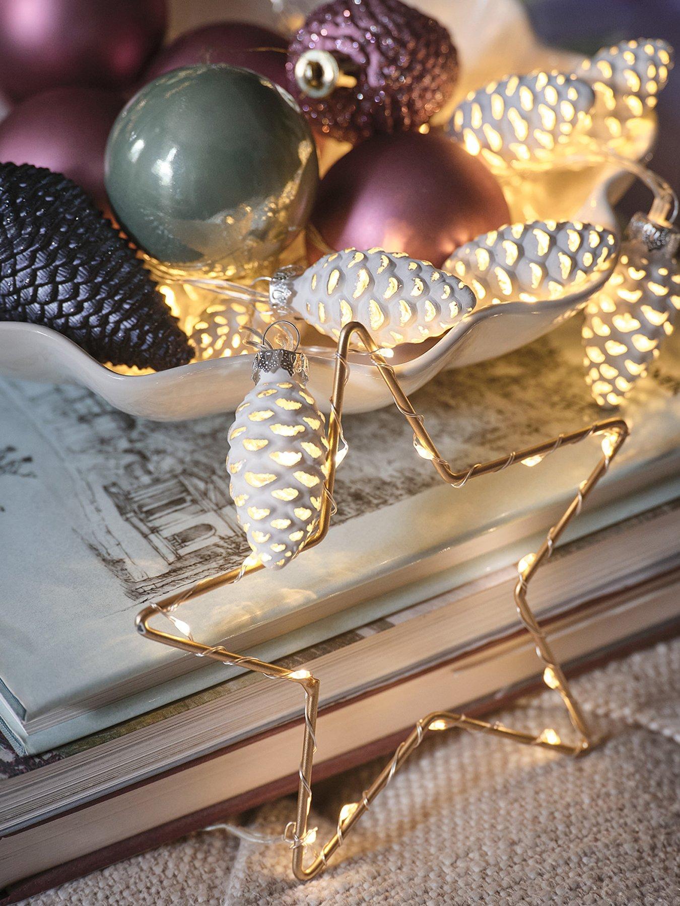 Image 2 of 6 of Lights4Fun 10 LED Glass Pinecone String Lights