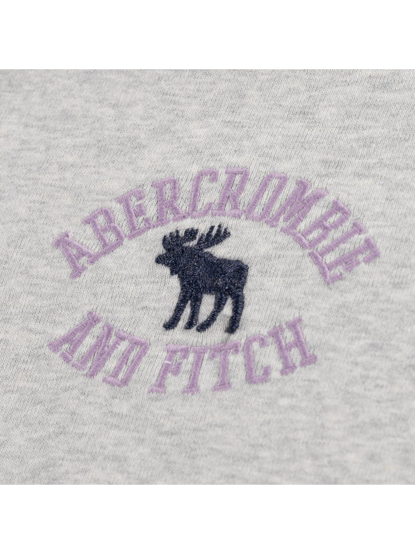 Image 3 of 3 of Abercrombie & Fitch Girls Y2k Core Script Short Sleeve Baby T-shirt - Grey