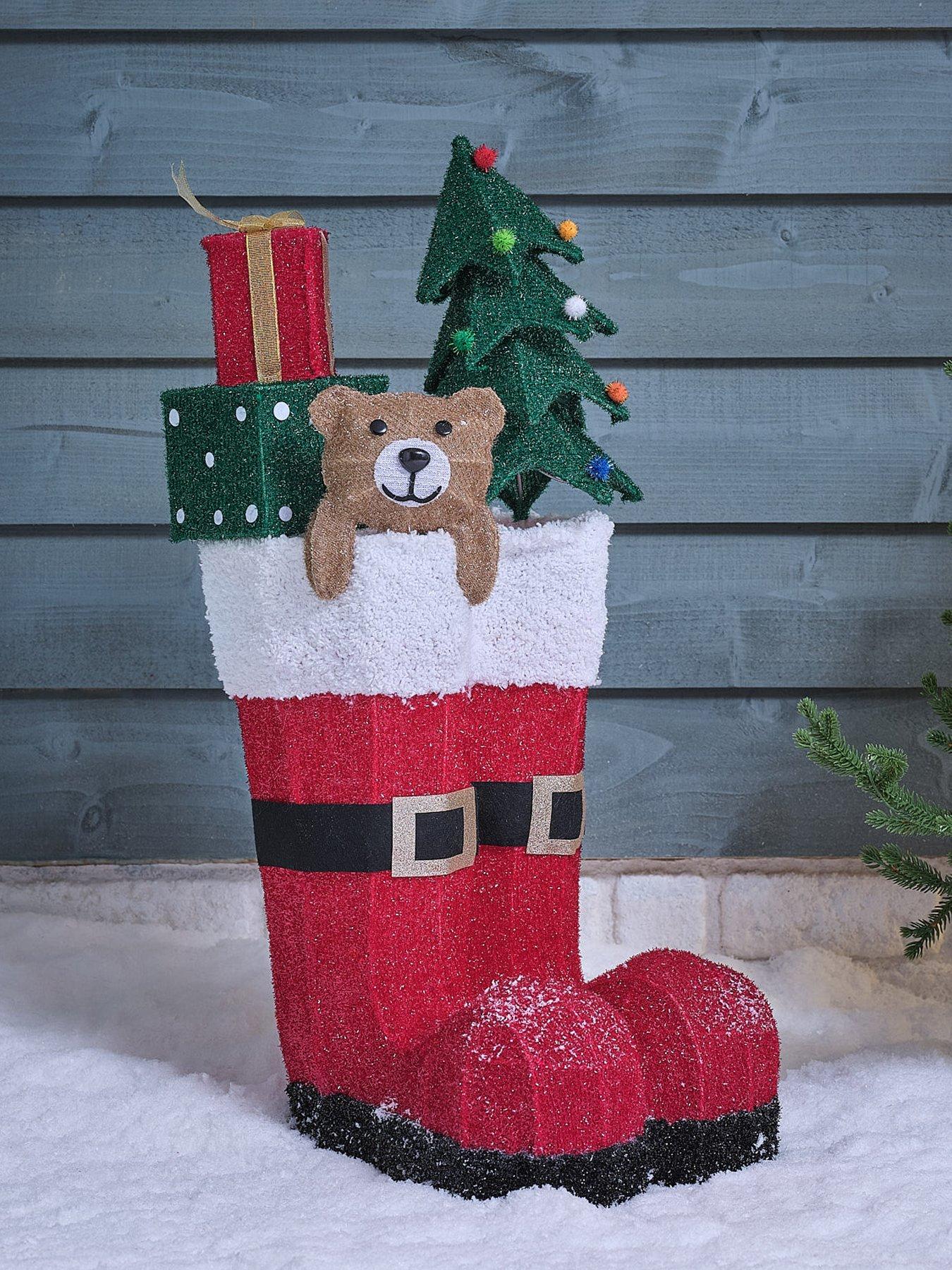 Image 2 of 3 of Lights4Fun Present Filled Boots Outdoor Light