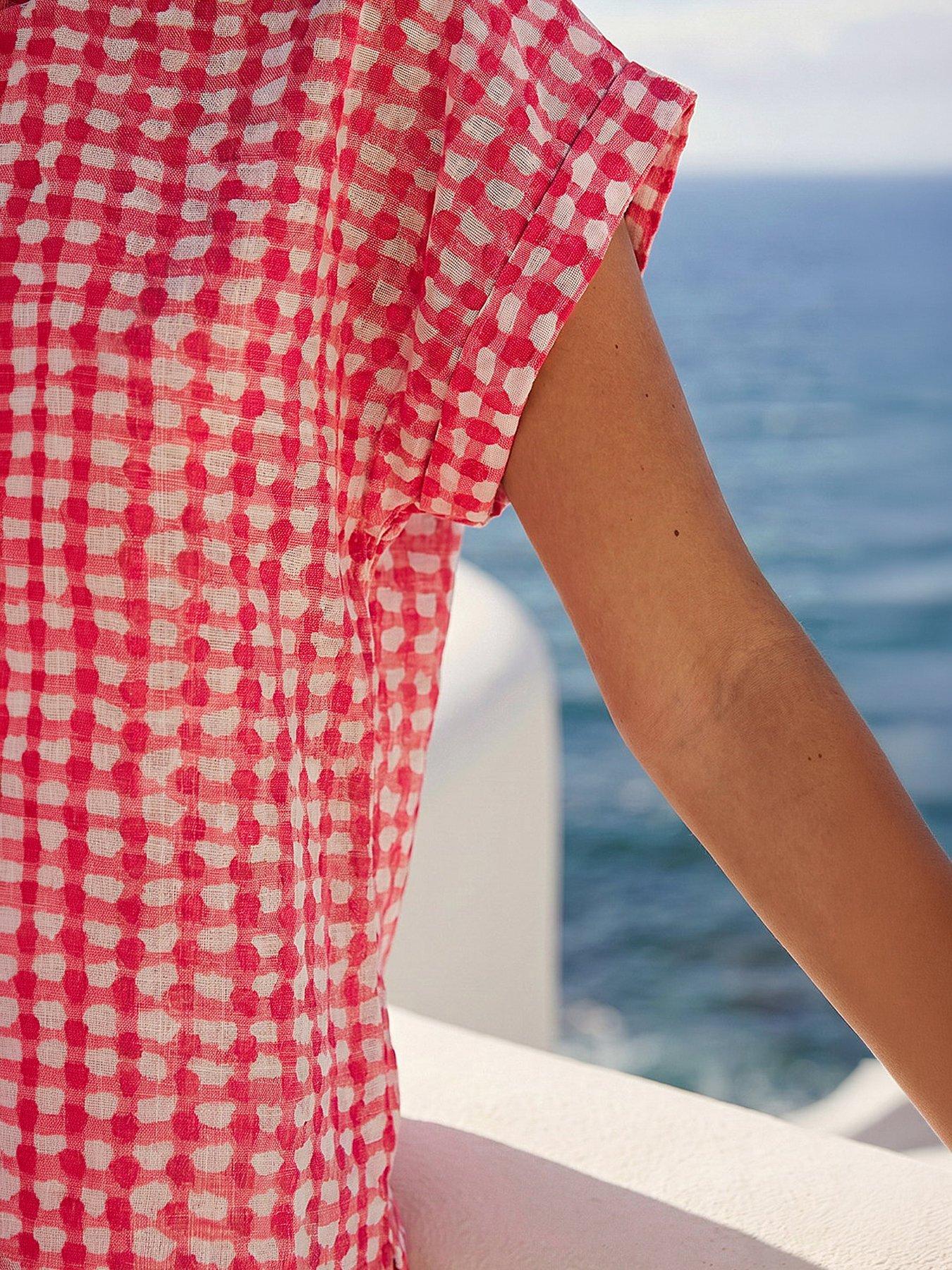 Image 2 of 4 of Roman Spotted Dot Print Shell Top
