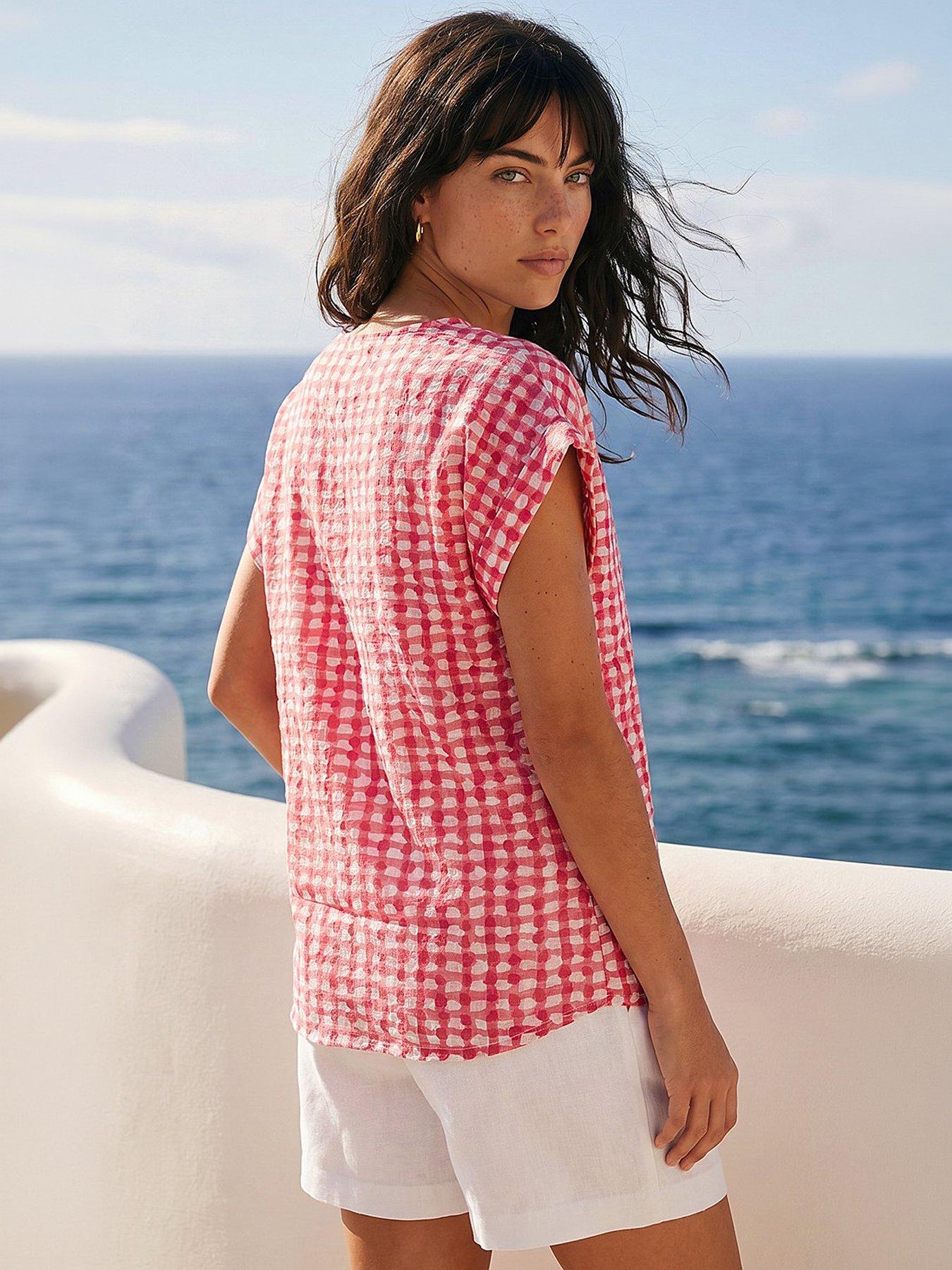 Image 3 of 4 of Roman Spotted Dot Print Shell Top