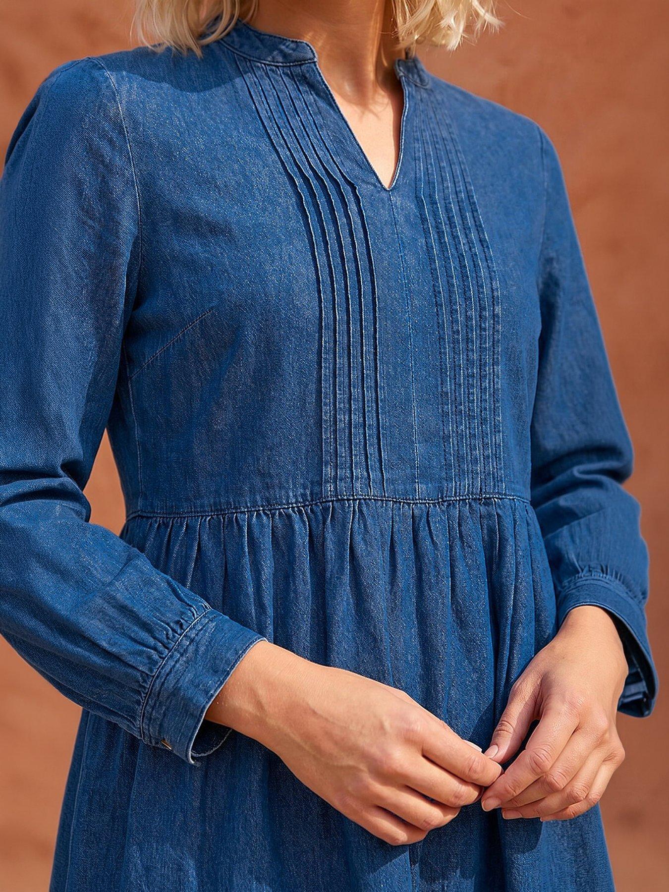 Image 2 of 4 of Roman Petite Denim Tunic Dress