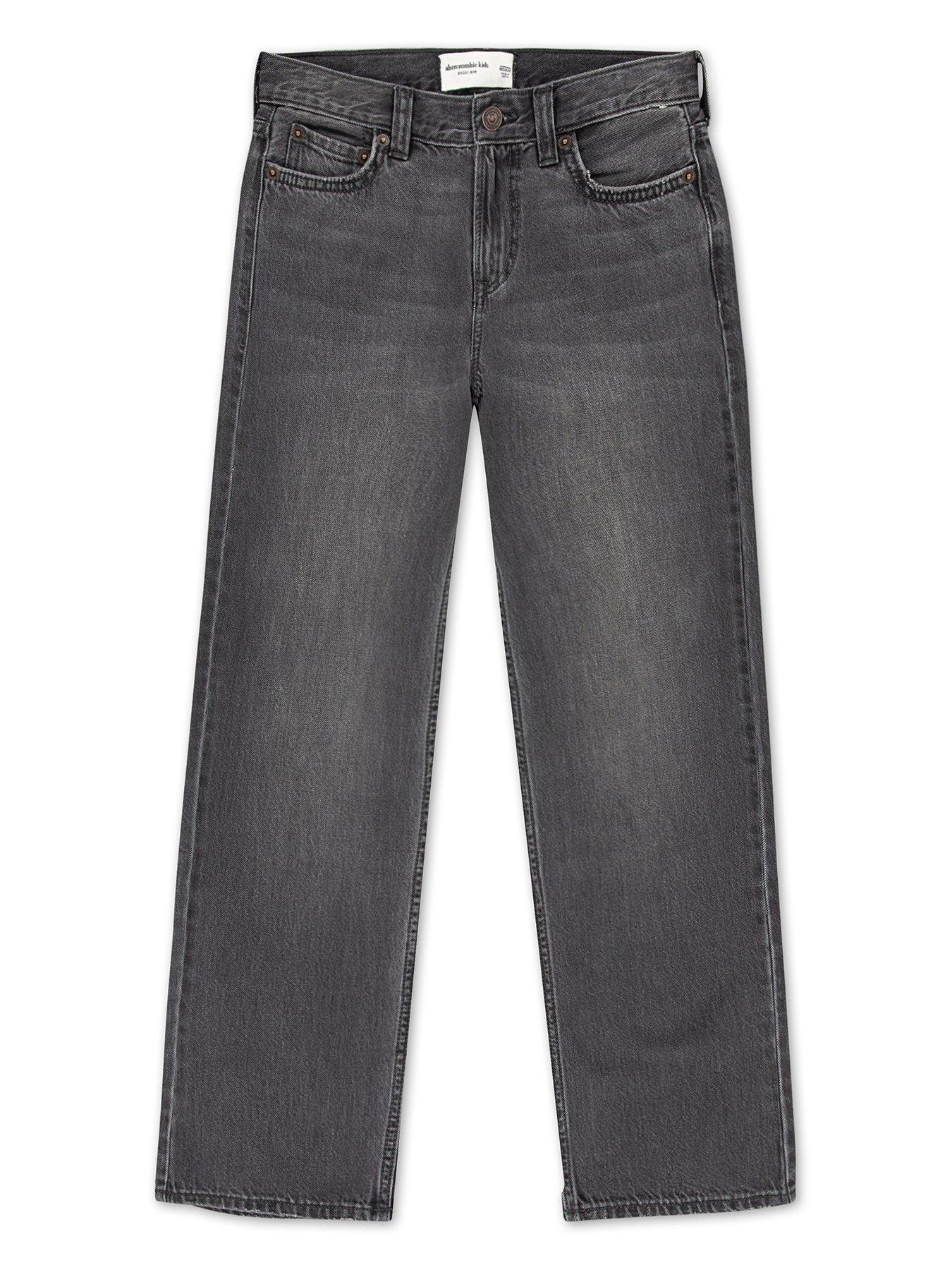 Image 2 of 7 of Abercrombie & Fitch Boys' Baggy Fit Jeans- Black