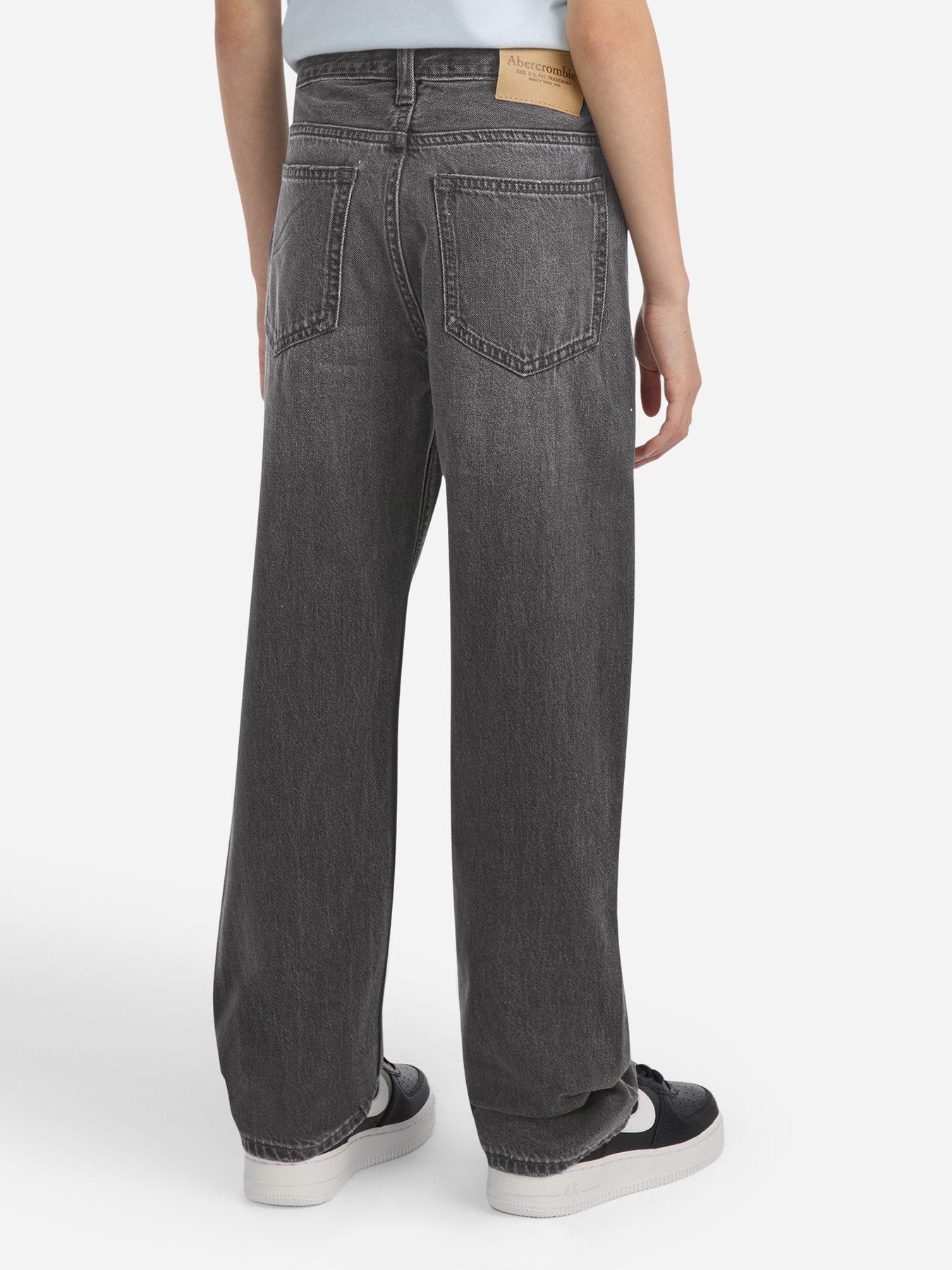 Image 6 of 7 of Abercrombie & Fitch Boys' Baggy Fit Jeans- Black