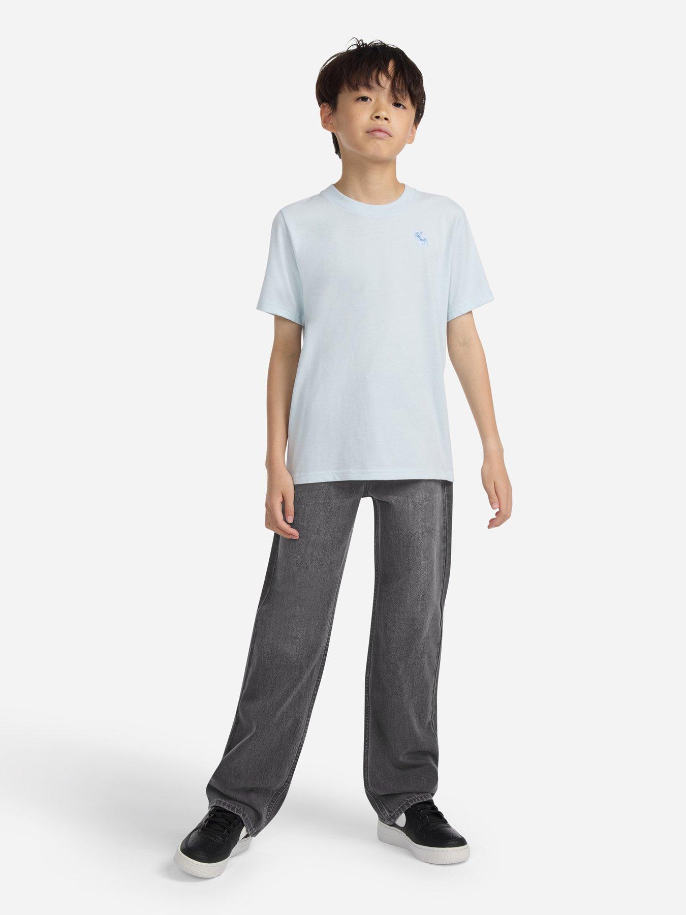 Image 7 of 7 of Abercrombie & Fitch Boys' Baggy Fit Jeans- Black