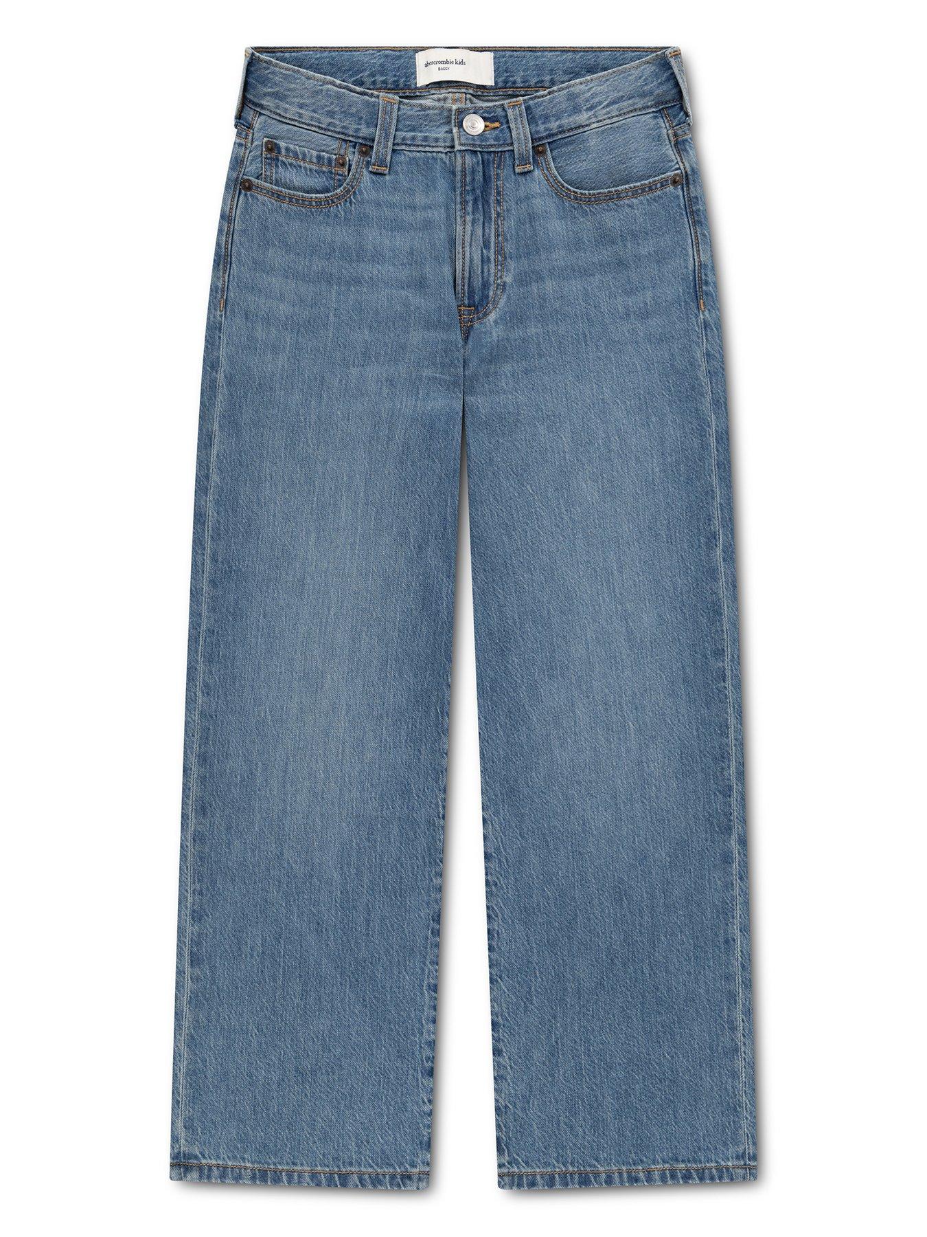 Image 1 of 4 of Abercrombie & Fitch Boys Baggy Fit Jeans - Blue