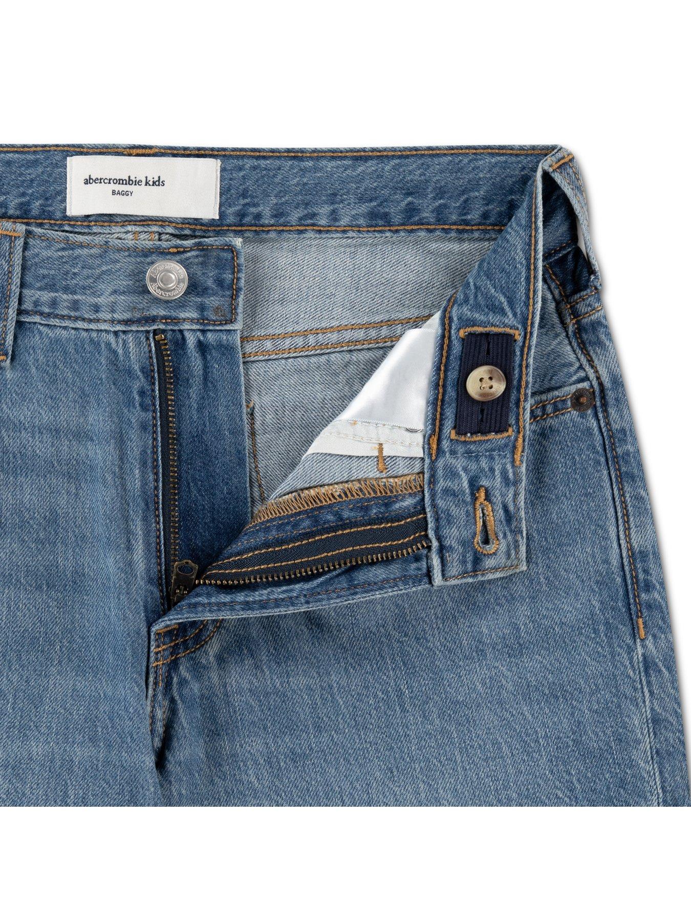 Image 4 of 4 of Abercrombie & Fitch Boys Baggy Fit Jeans - Blue