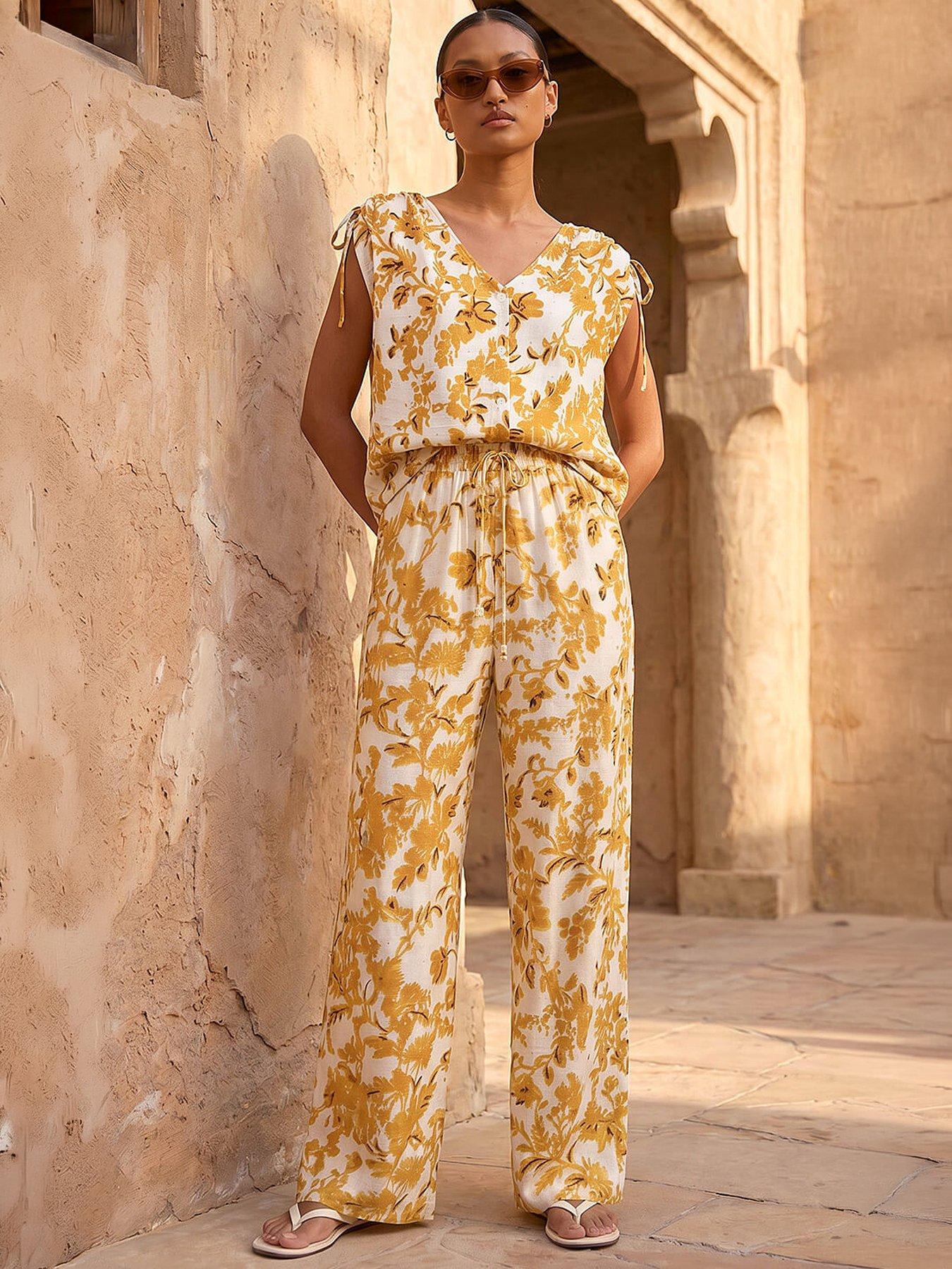 Image 1 of 2 of Roman Floral Hotfix Tie Blouse