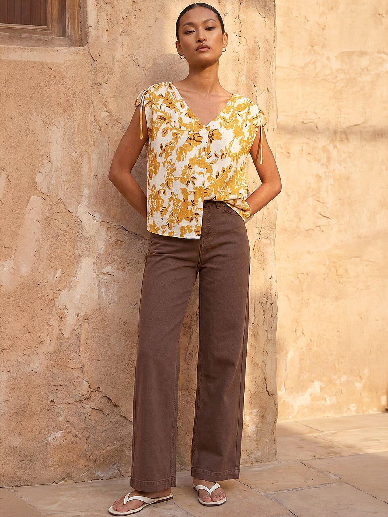 Image 2 of 2 of Roman Floral Hotfix Tie Blouse