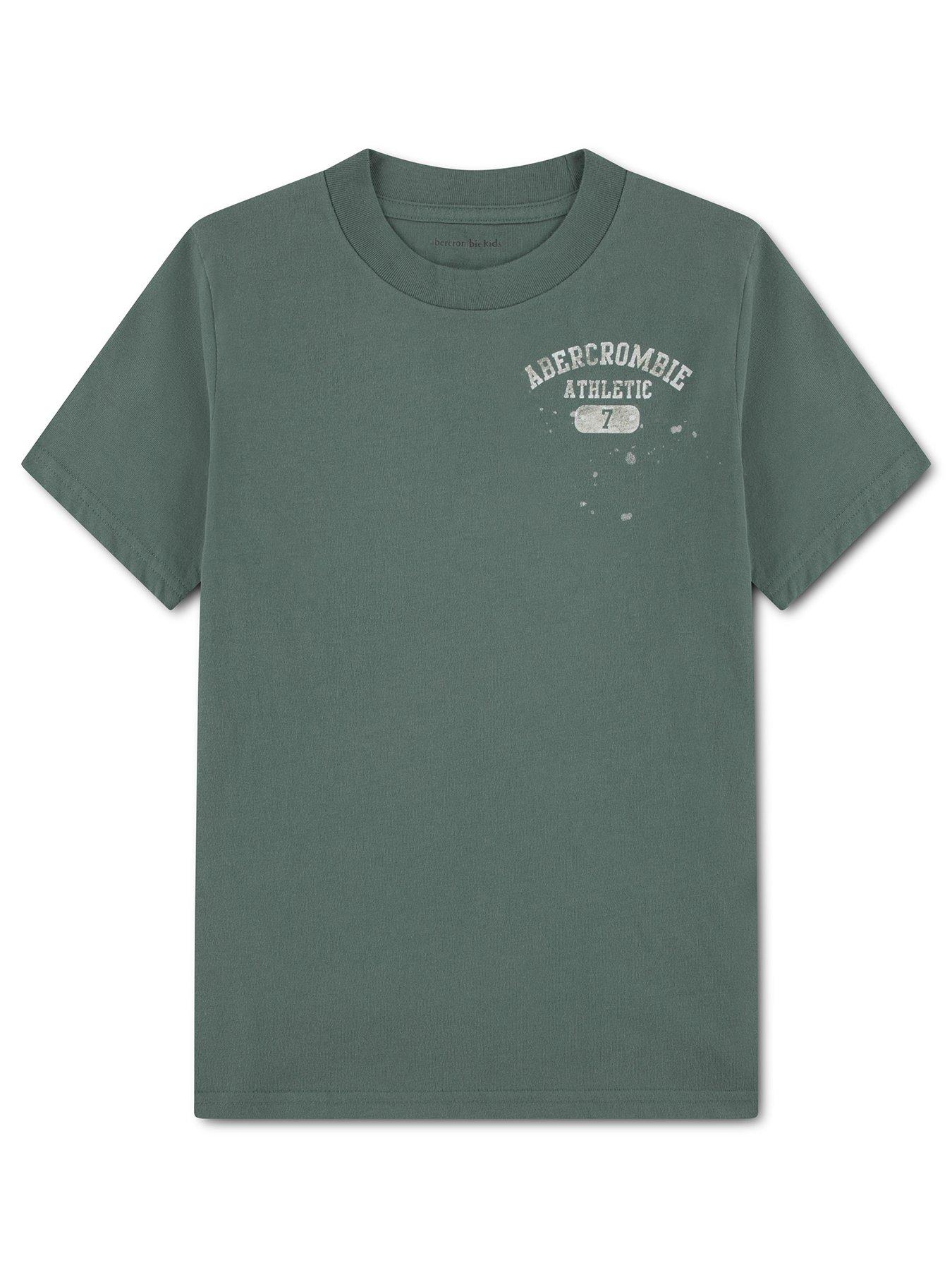 Image 1 of 3 of Abercrombie & Fitch Boys Athletic Core Short Sleeve Lockup T-shirts - Khaki