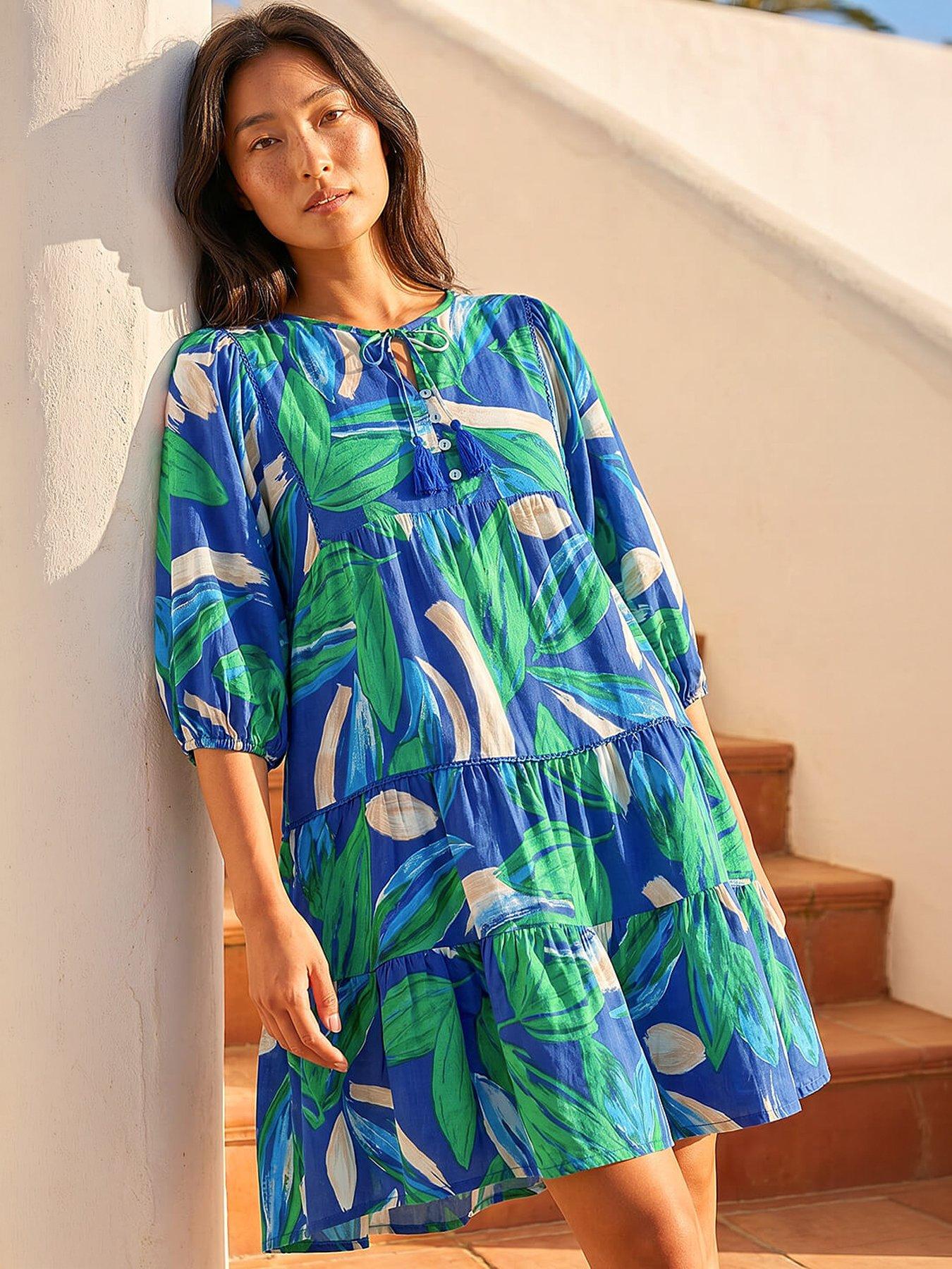 Image 4 of 4 of Roman Tiered Tie Front Dress