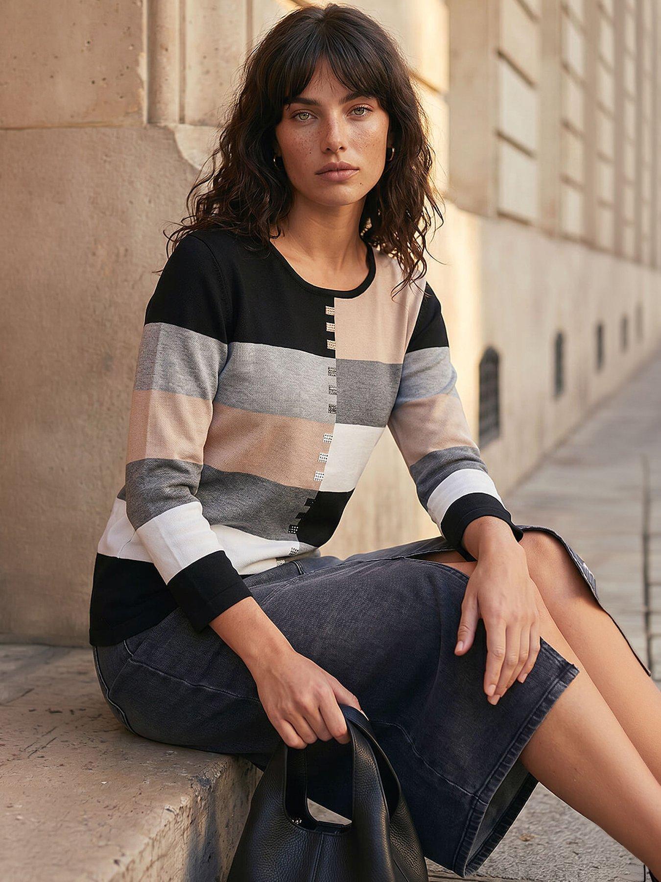 Image 1 of 4 of Roman Colour Block Knit Jumper