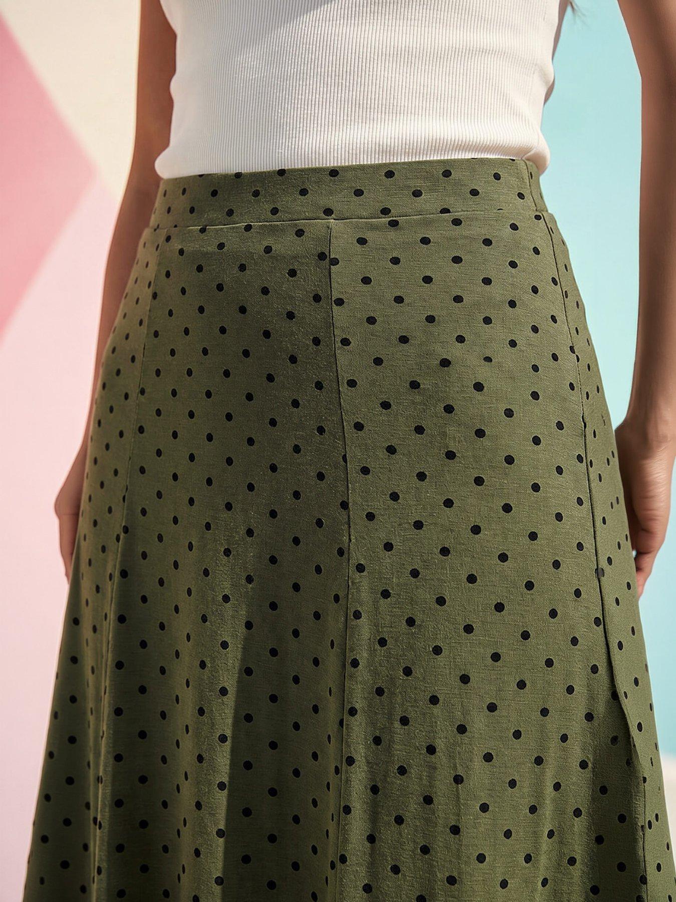 Image 2 of 4 of Roman Polka Dot Midi Skirt
