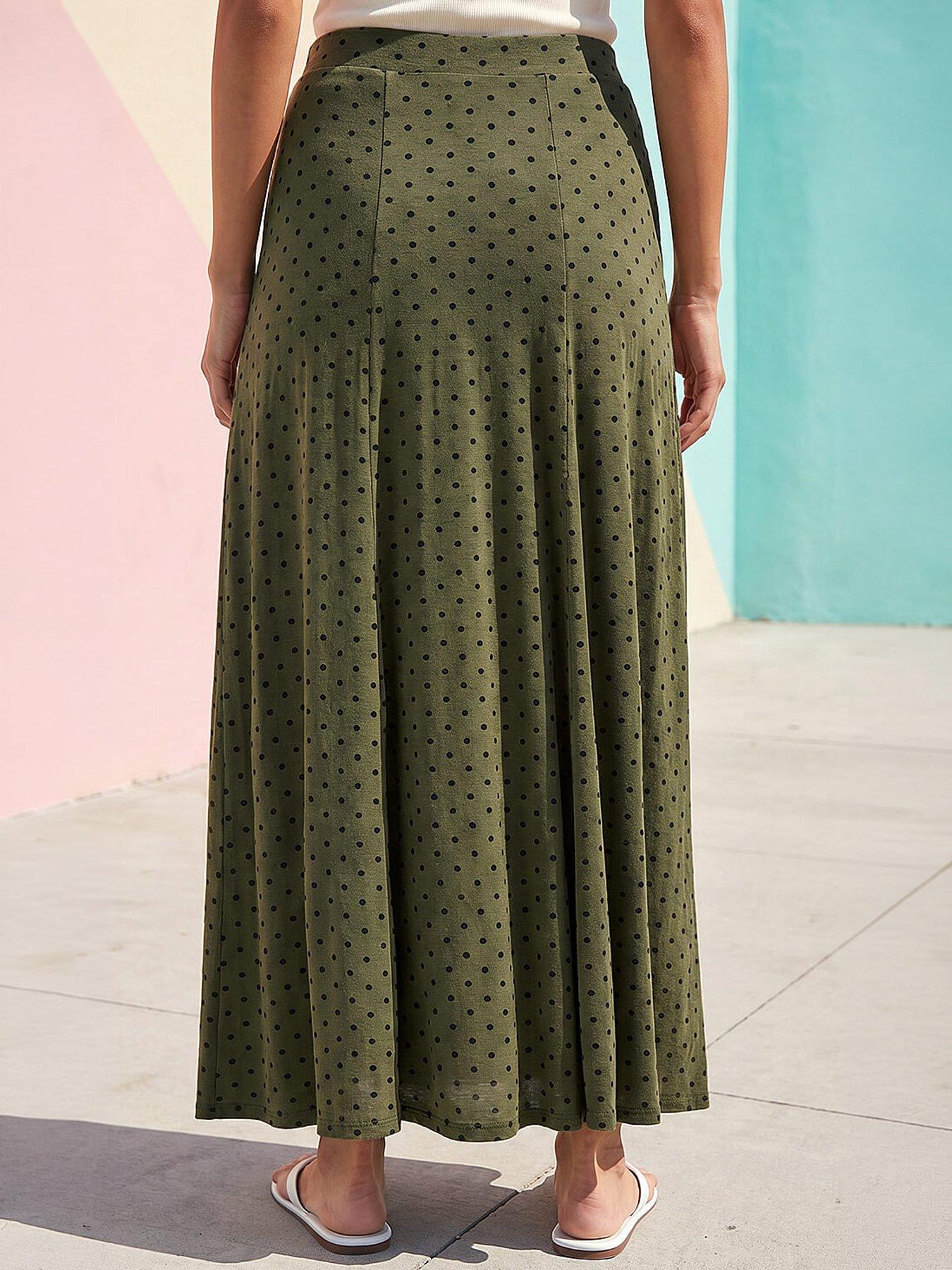 Image 3 of 4 of Roman Polka Dot Midi Skirt