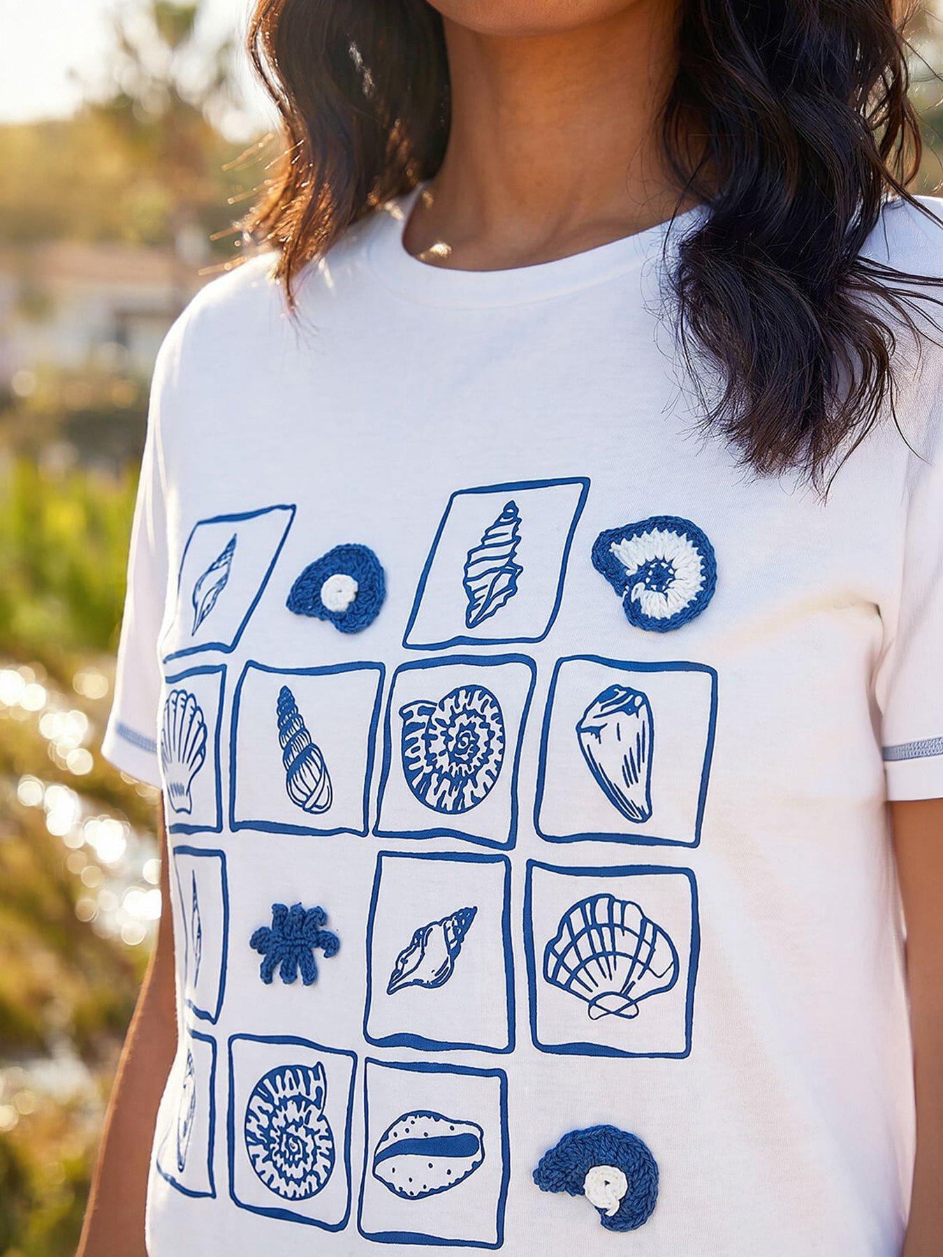 Image 2 of 4 of Roman Textured Shell Print Top