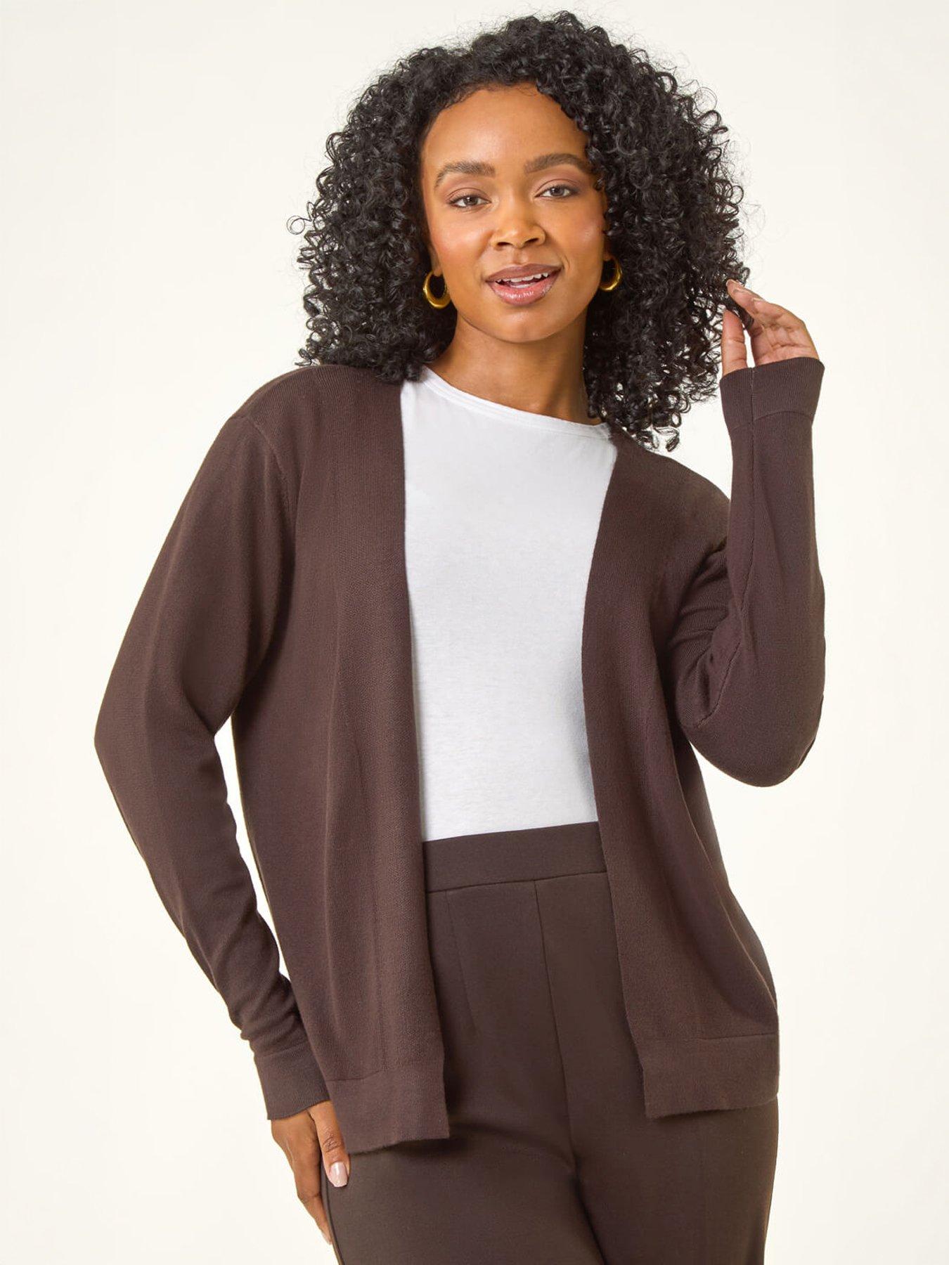 Image 2 of 4 of Roman Petite Plain Stretch Cardigan