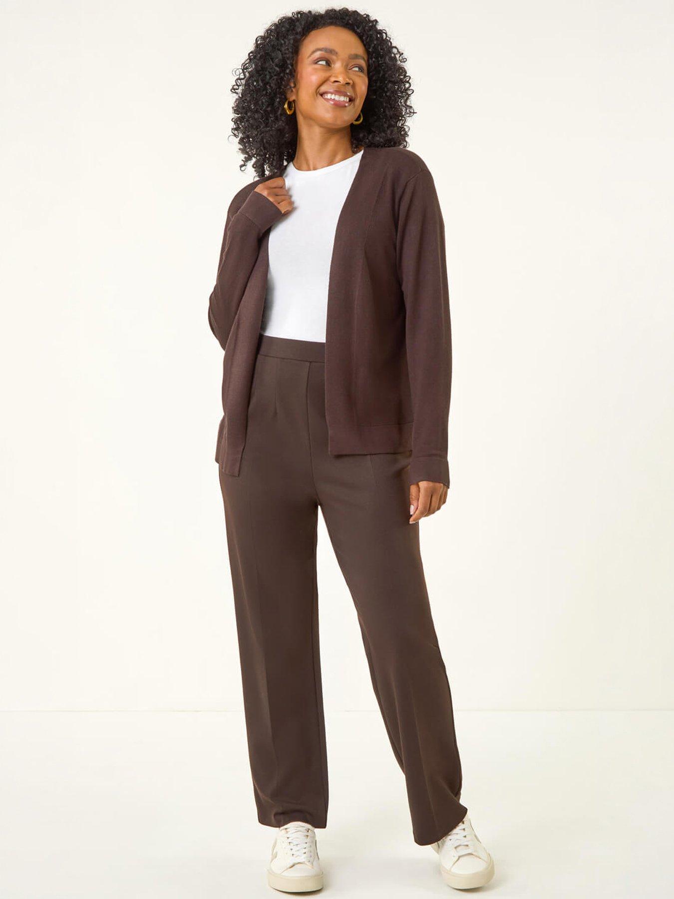 Image 4 of 4 of Roman Petite Plain Stretch Cardigan