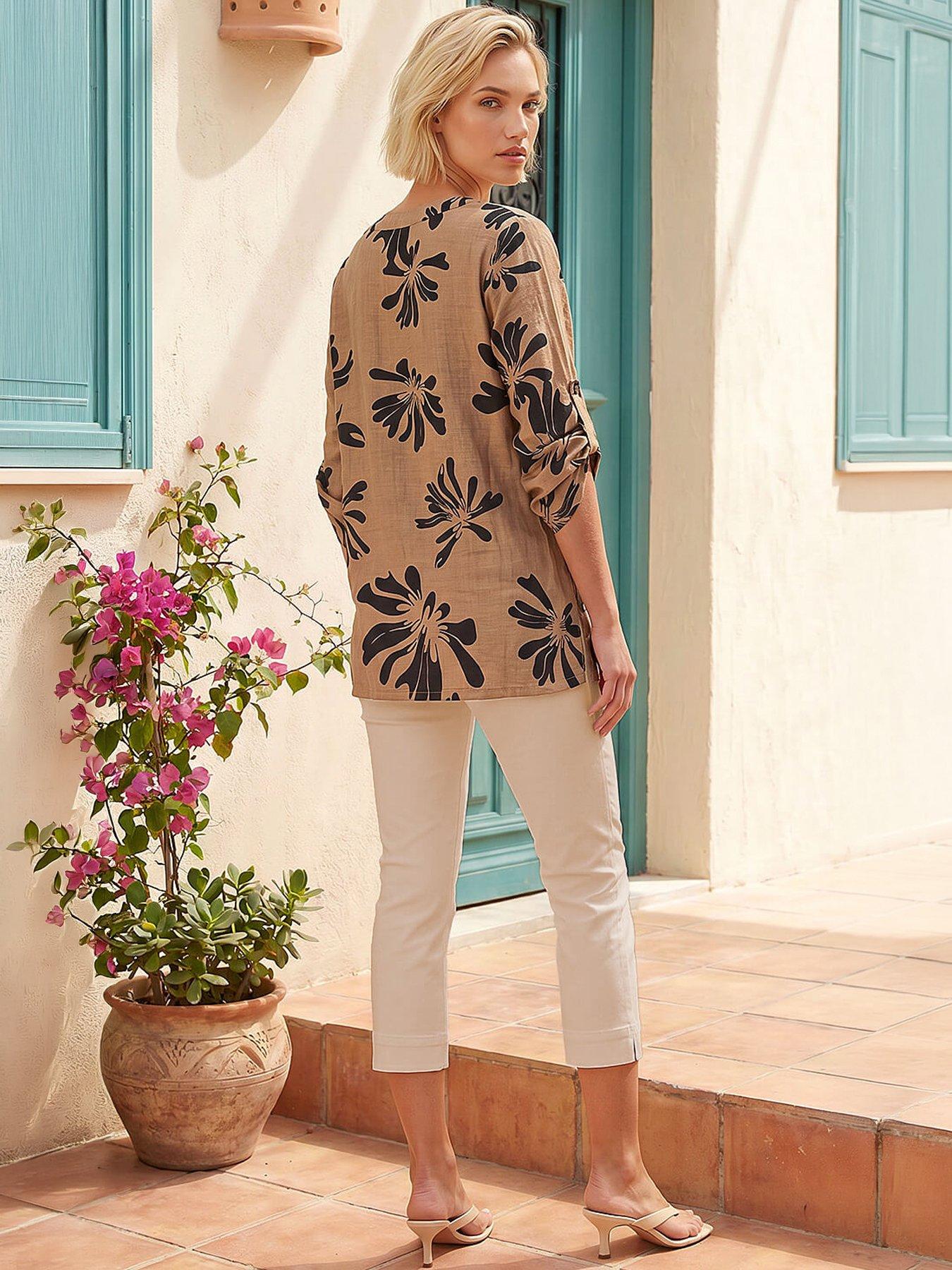 Image 3 of 4 of Roman Floral V-Neck Top