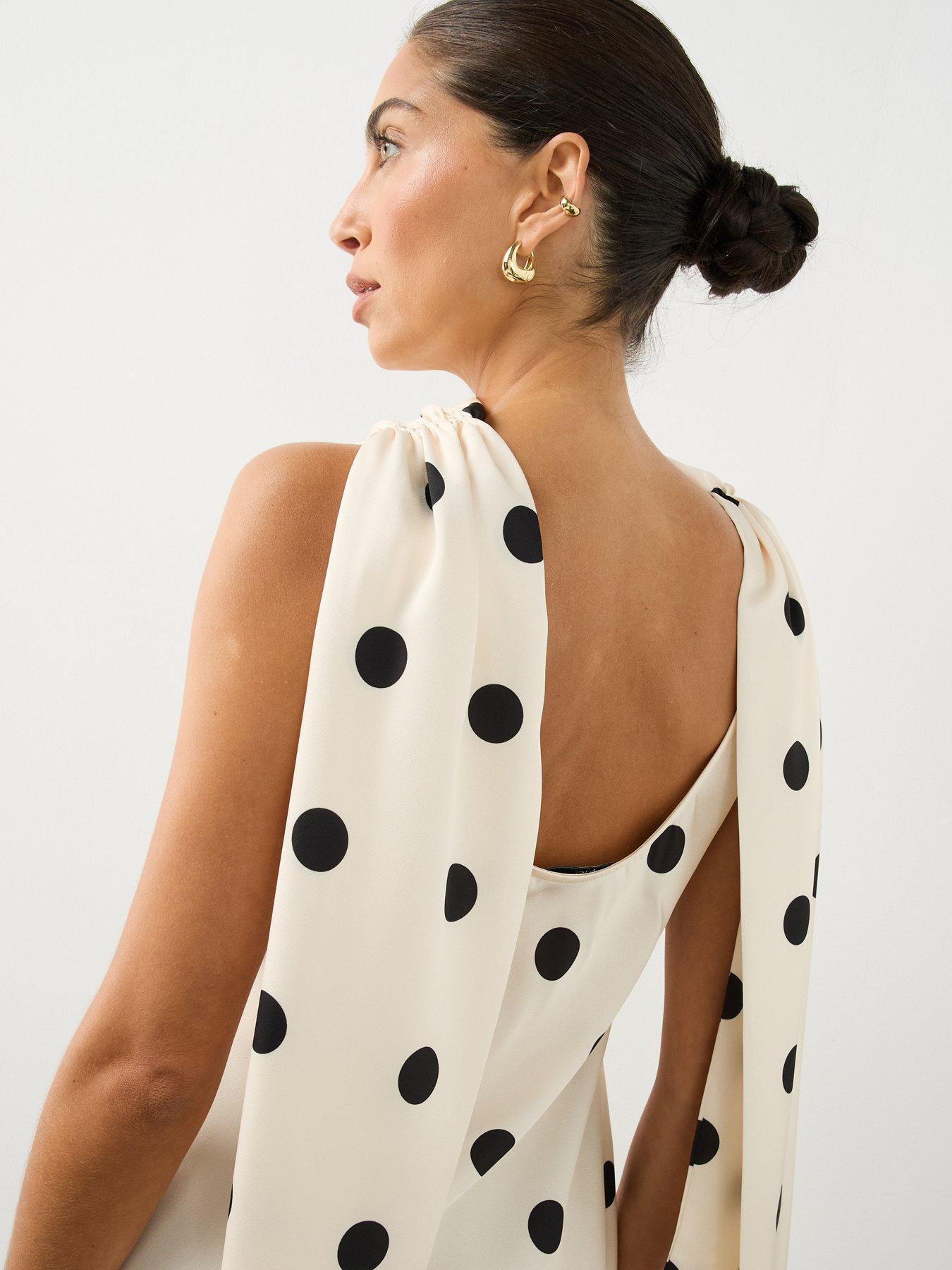 Image 6 of 6 of The Very Collection Womens Scarf Drape Polka Dot Mini Shift Dress - Print