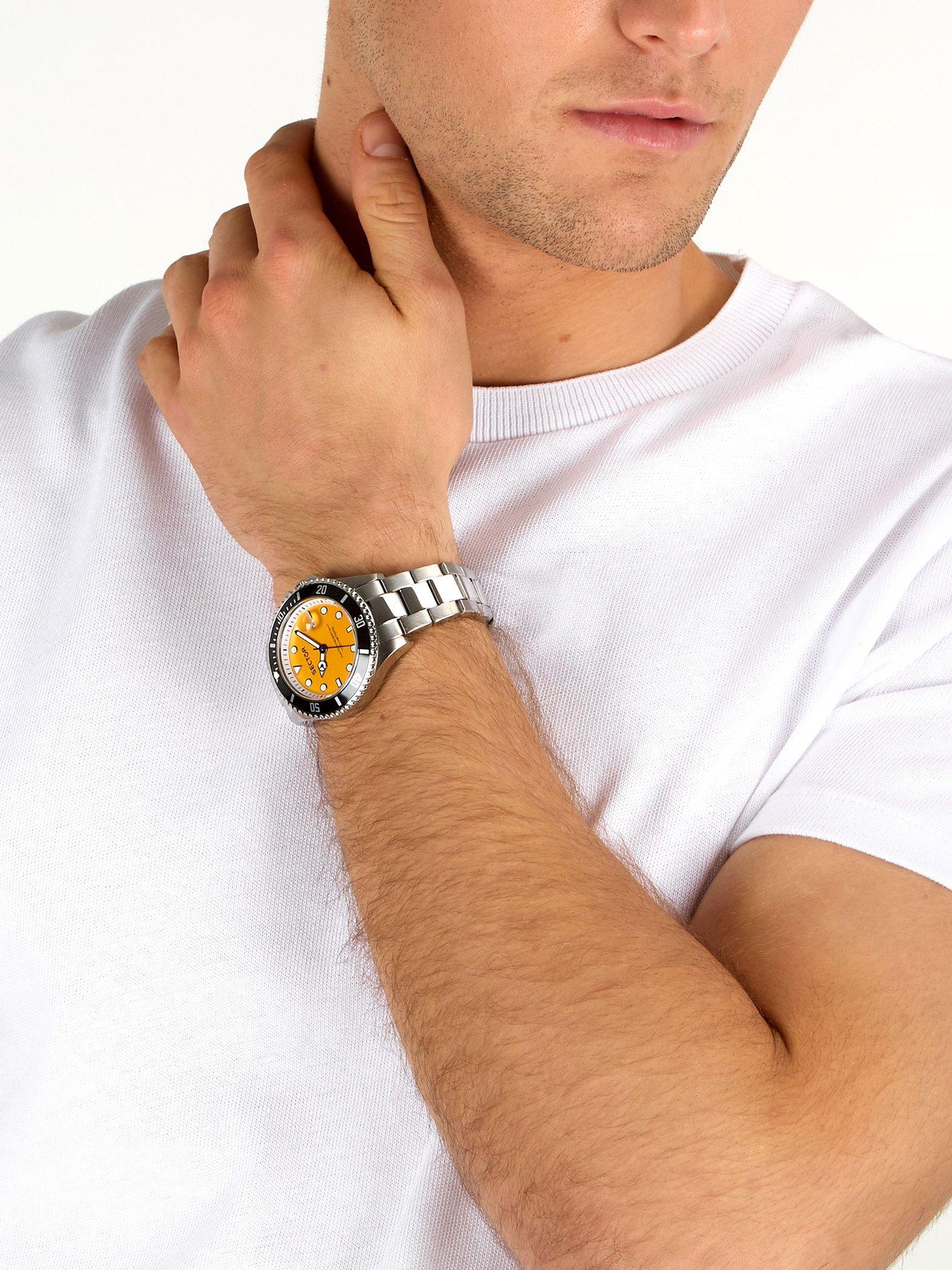 Image 4 of 6 of Sector 230 43mm 3H Yellow Dial Stainless Steel Bracelet