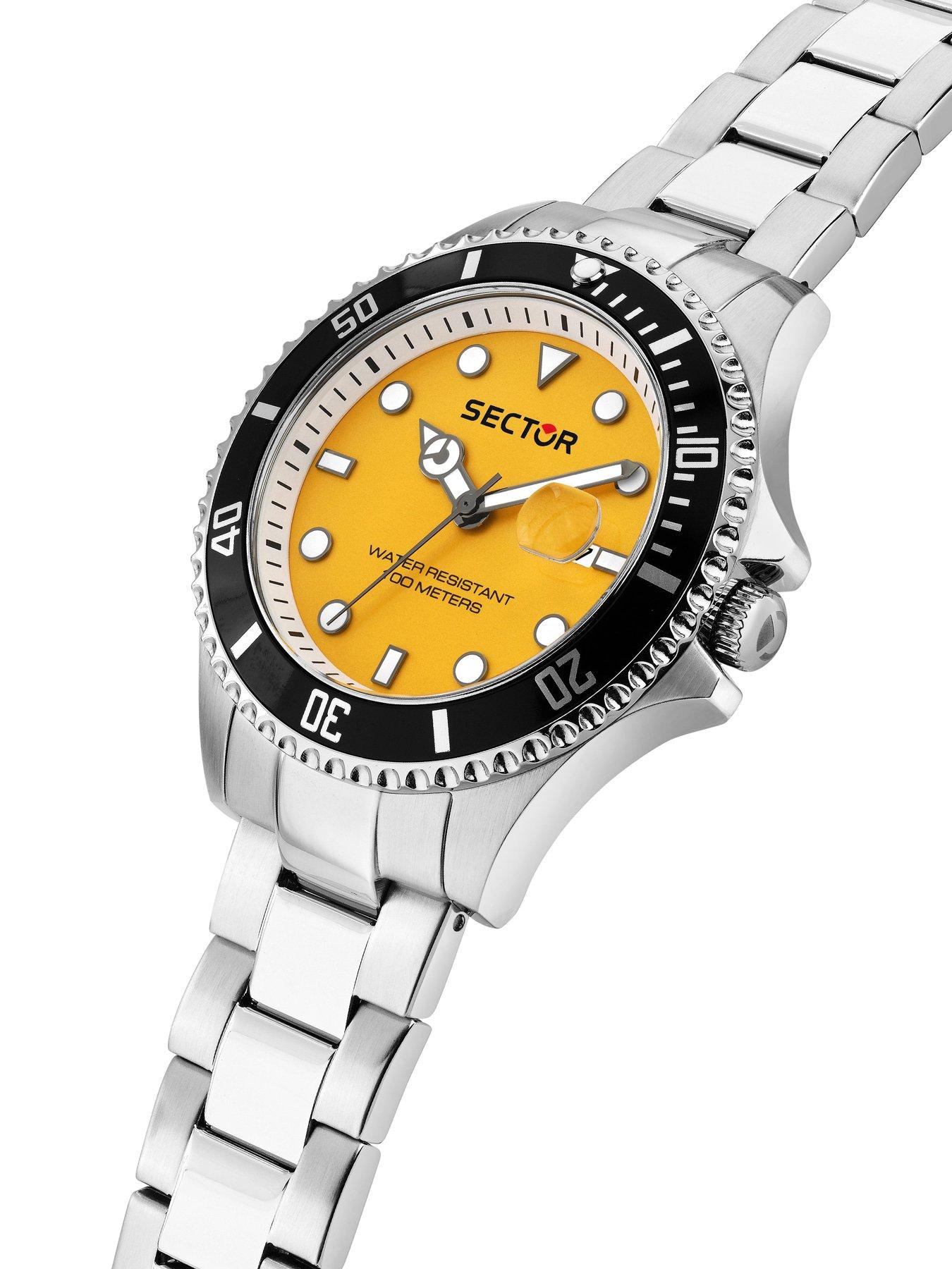 Image 5 of 6 of Sector 230 43mm 3H Yellow Dial Stainless Steel Bracelet