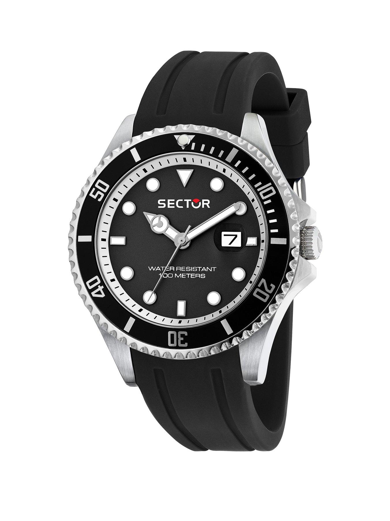 Sector 230 43MM 3H BLACK DIAL BLACK ST