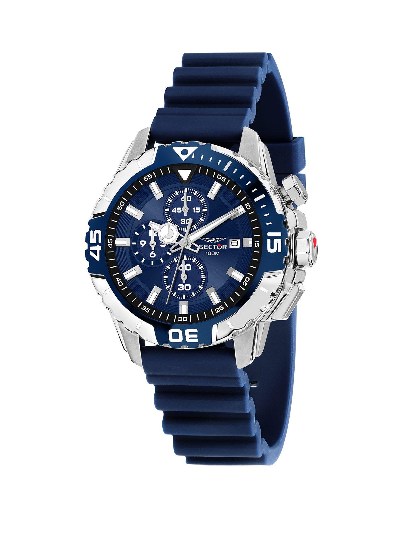 Image 1 of 6 of Sector LEGEND 43MM CHRO BLUE DIAL BLUE SILIC ST
