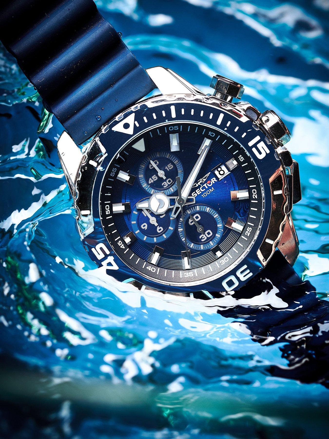 Image 6 of 6 of Sector LEGEND 43MM CHRO BLUE DIAL BLUE SILIC ST