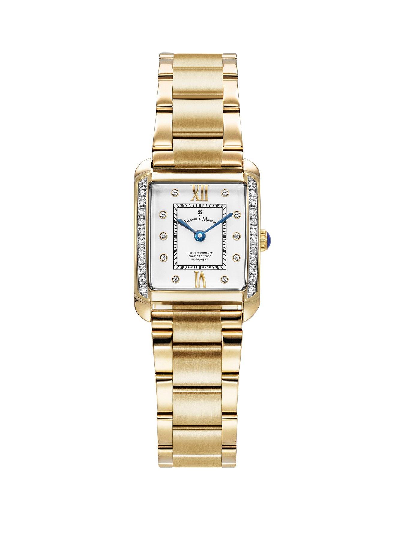 Jacques Du Manoir Emily Ii Gold Two Tone Stone Set Case And Dial