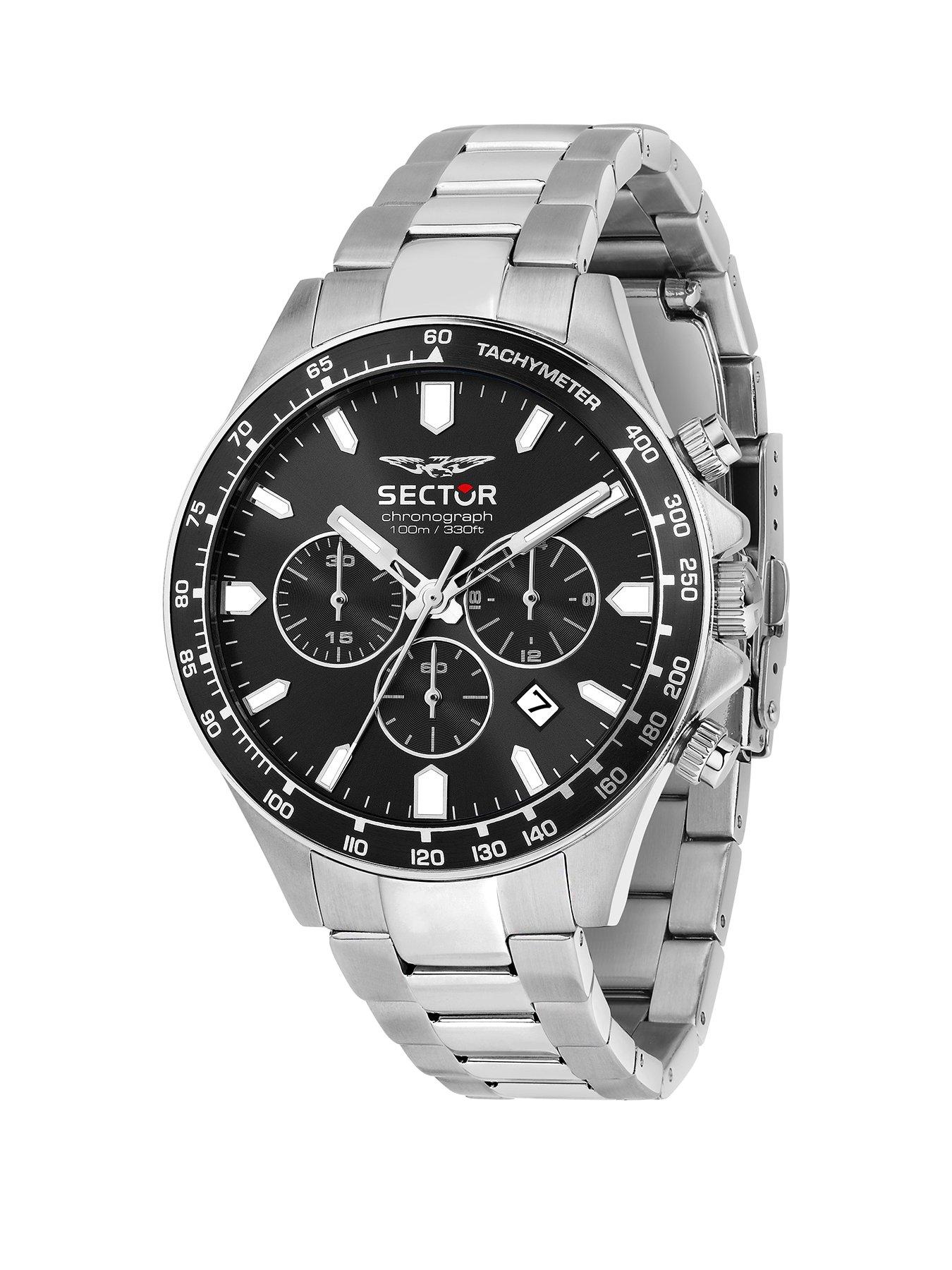 Sector 230 43MM CHRO BLACK DIAL SS BR