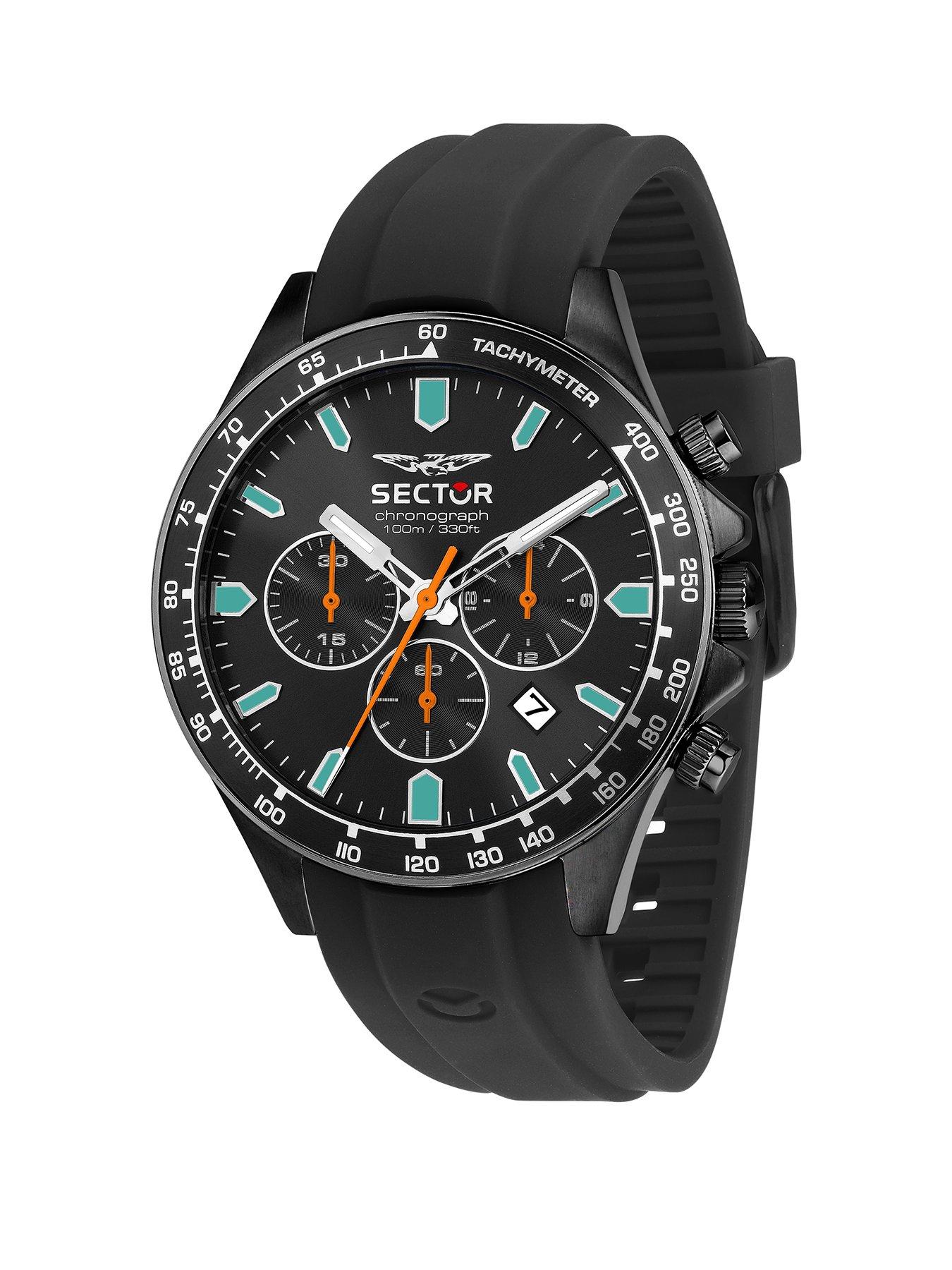 Image 1 of 6 of Sector 230 43mm Chr Black Dial Black Strap