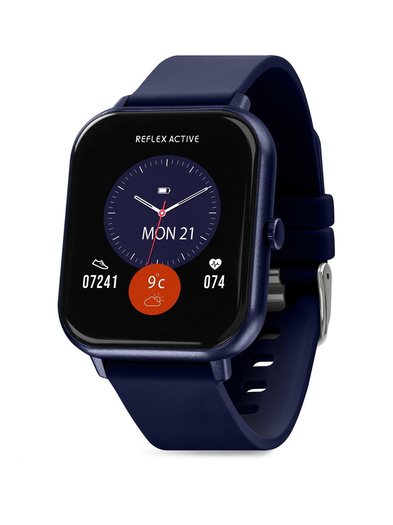 Image 1 of 7 of Reflex Active Mens Reflex Active Nexus Lite Silicone Strap Smart Watch - Navy