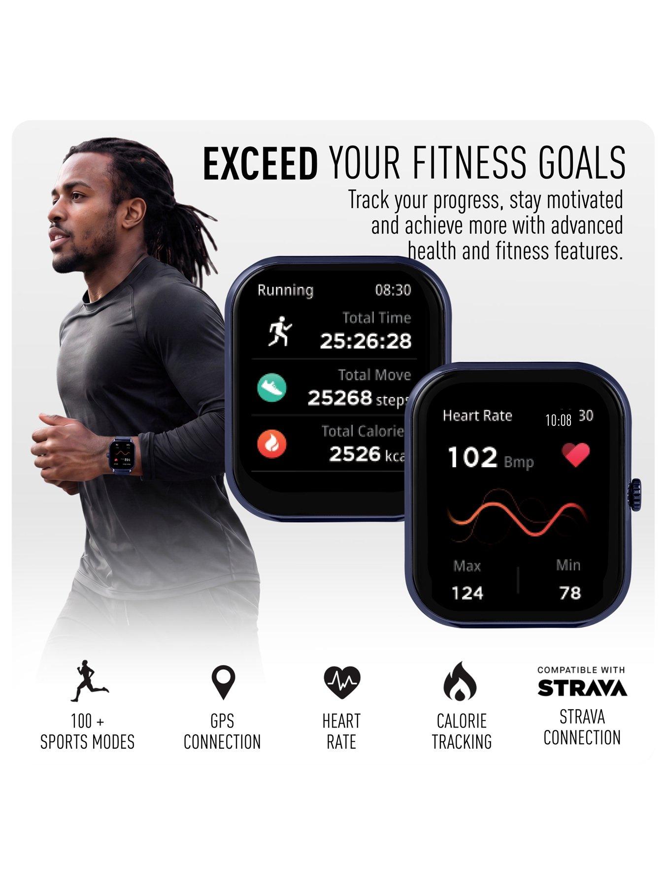 Image 2 of 7 of Reflex Active Mens Reflex Active Nexus Lite Silicone Strap Smart Watch - Navy