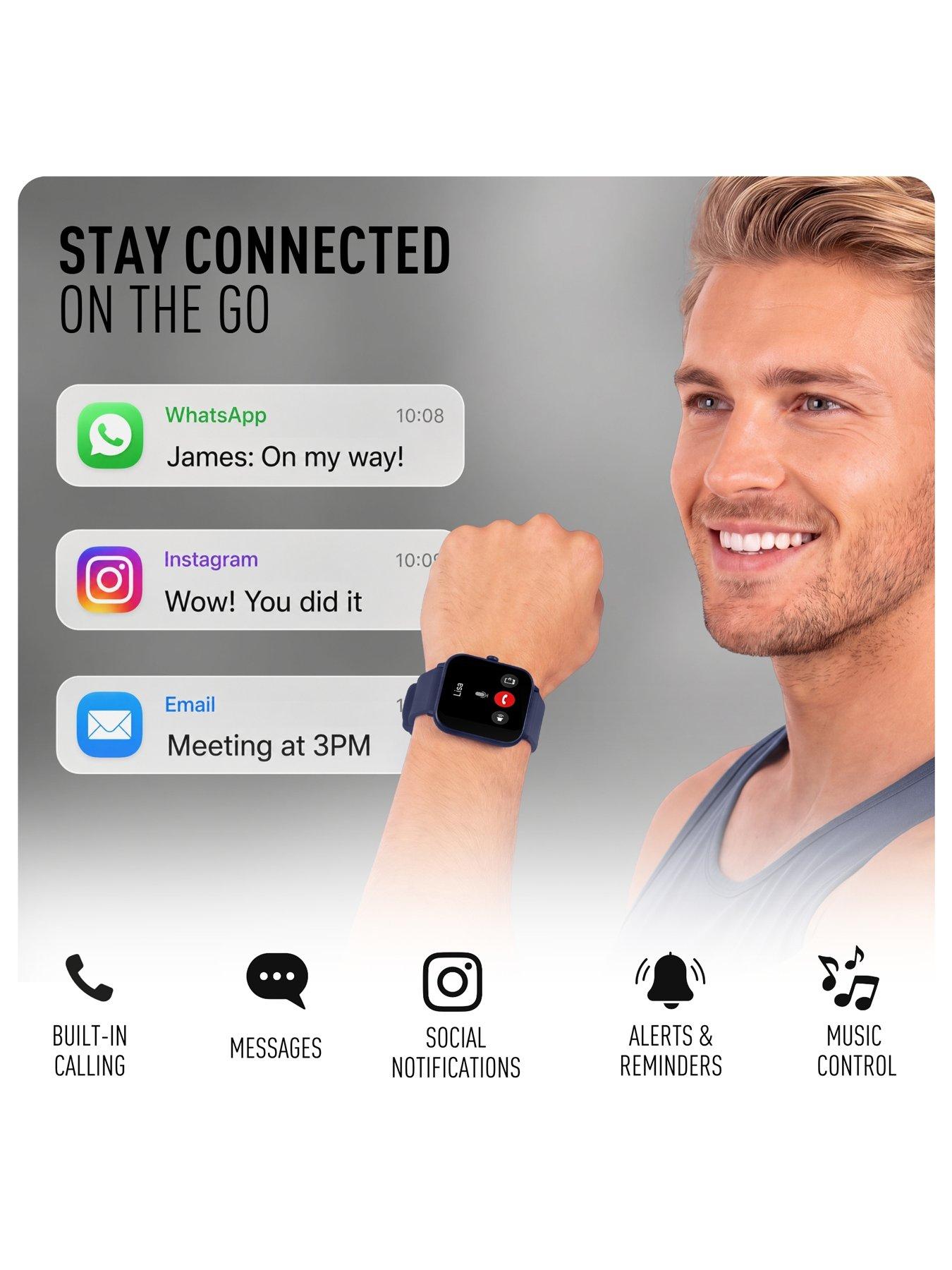Image 4 of 7 of Reflex Active Mens Reflex Active Nexus Lite Silicone Strap Smart Watch - Navy