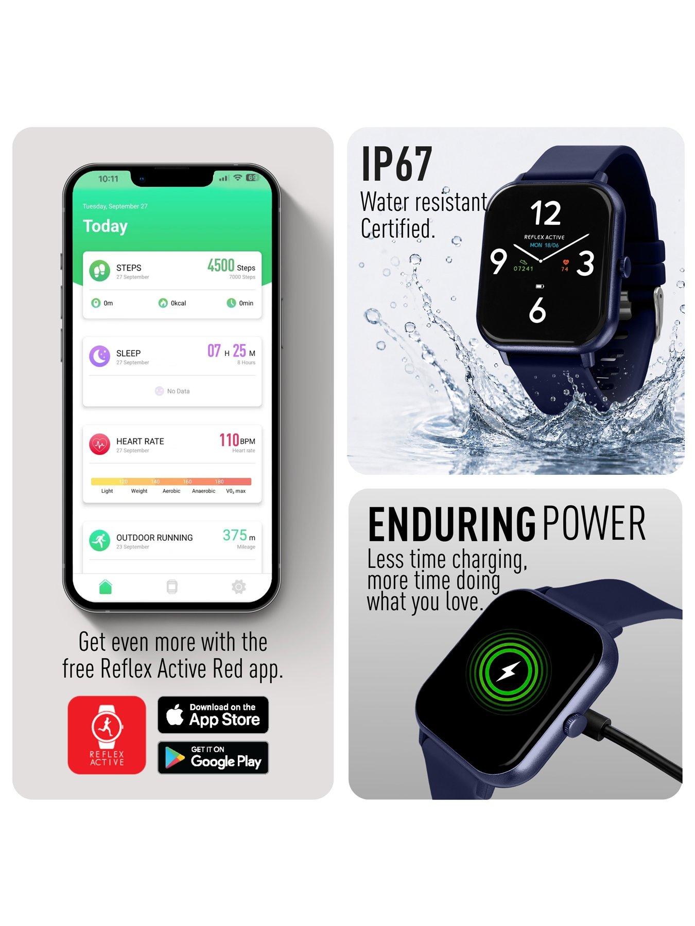 Image 5 of 7 of Reflex Active Mens Reflex Active Nexus Lite Silicone Strap Smart Watch - Navy