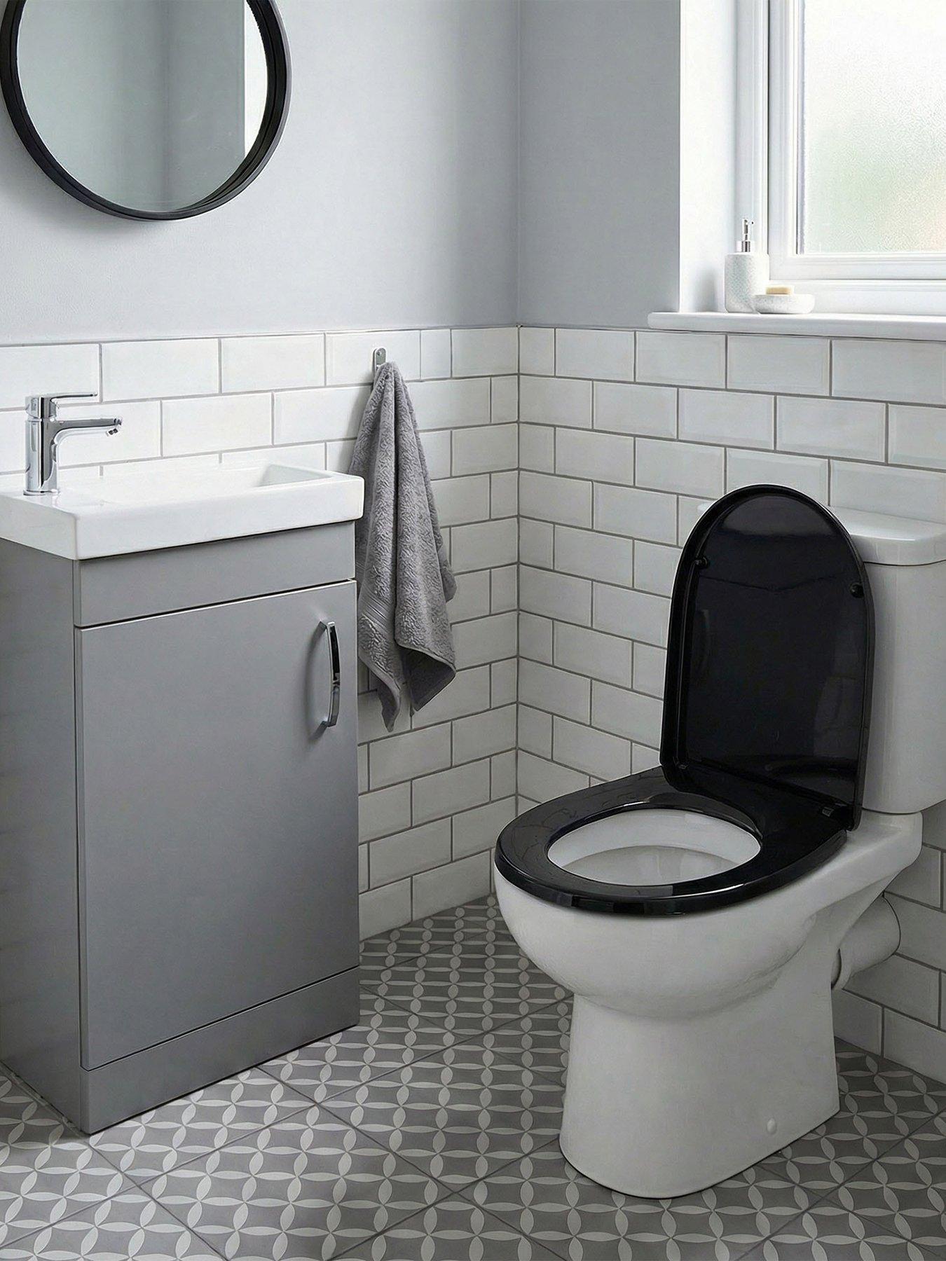 AQUALONA Thermoplast D Shaped Toilet Seat - Black