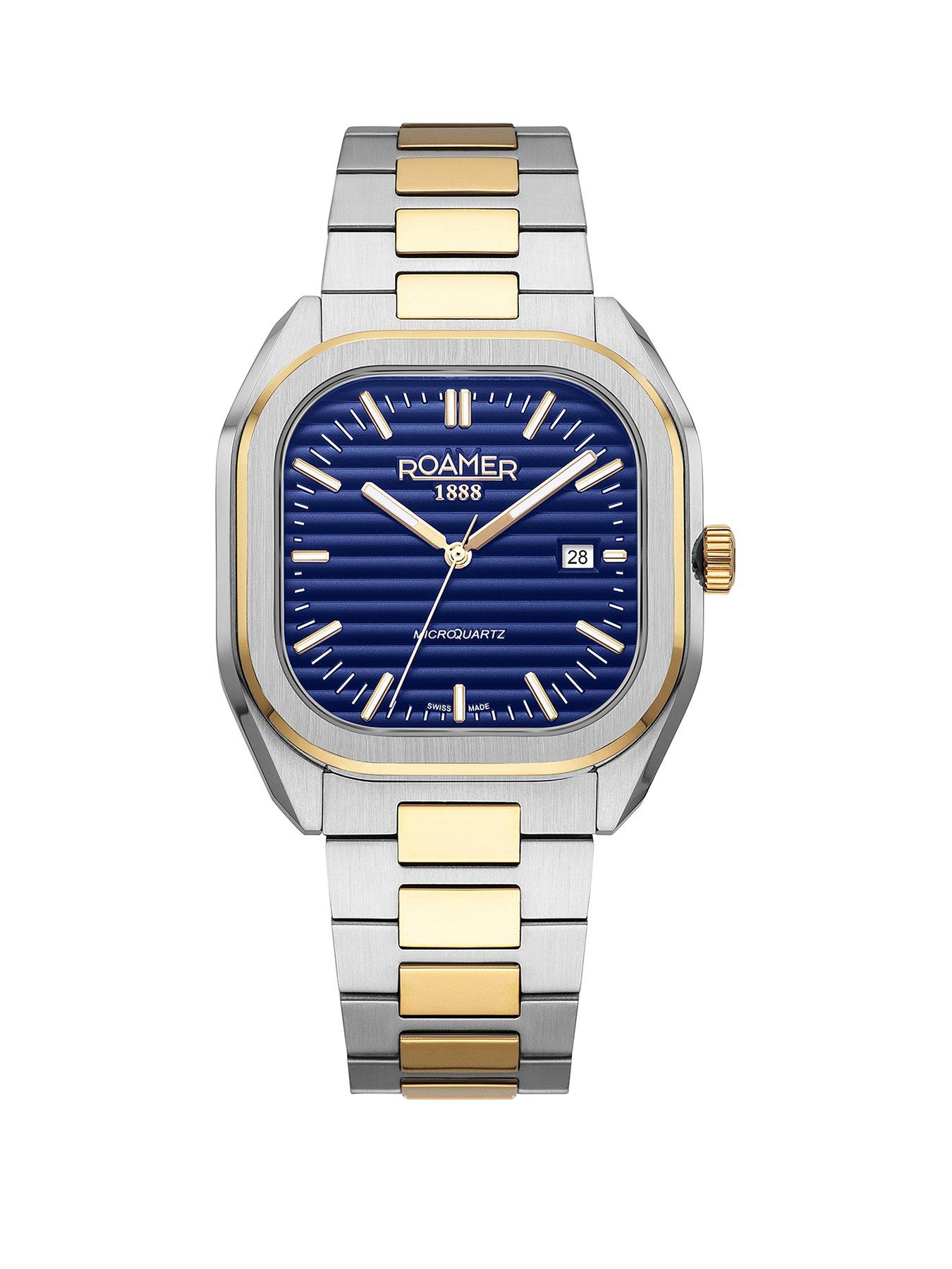 Roamer of Switzerland Micro Quartz Gold Two Tone Blue