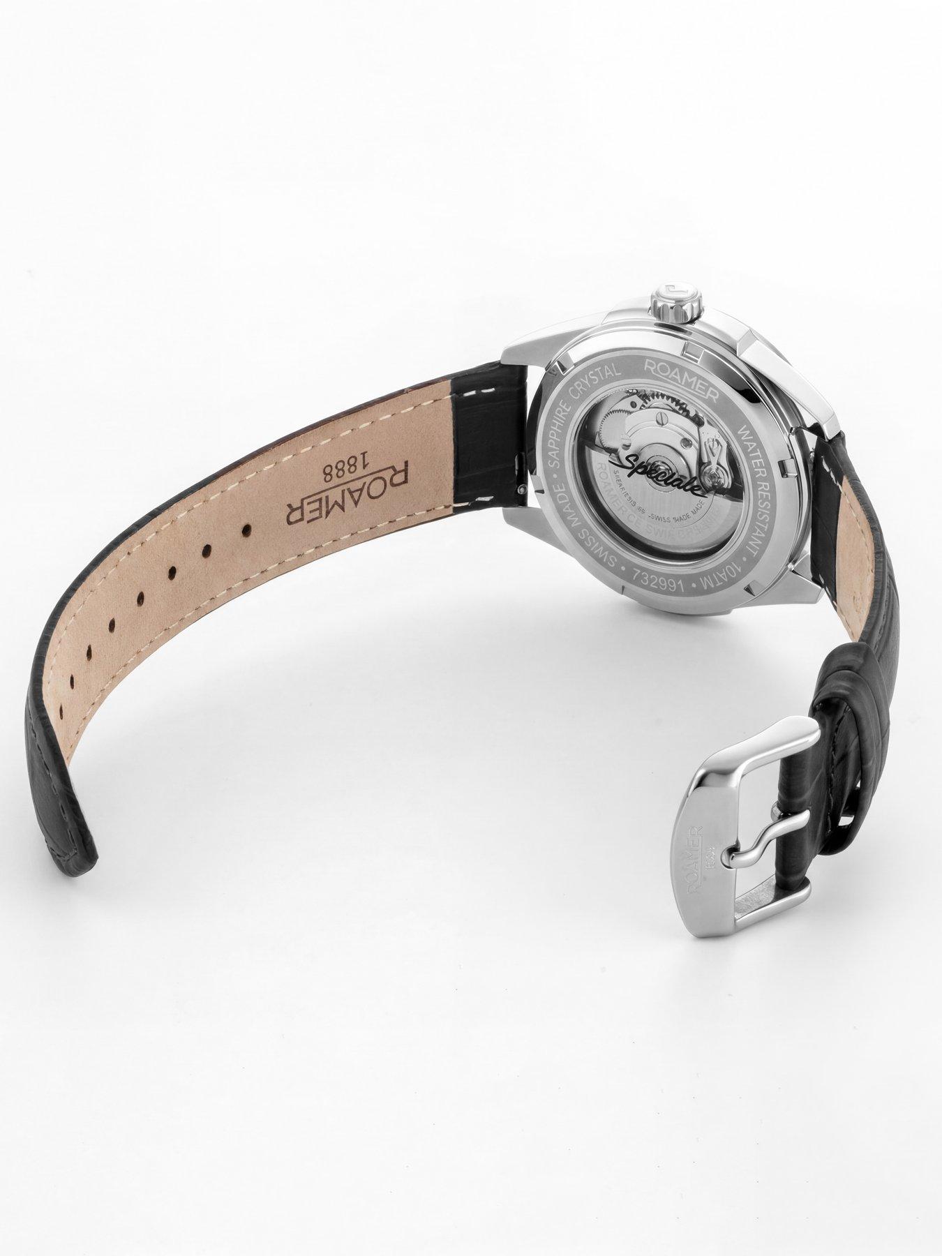 Image 2 of 5 of Roamer of Switzerland Speciale Automatic Black leather Strap