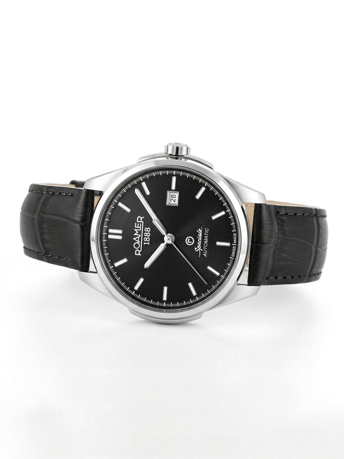 Image 4 of 5 of Roamer of Switzerland Speciale Automatic Black leather Strap