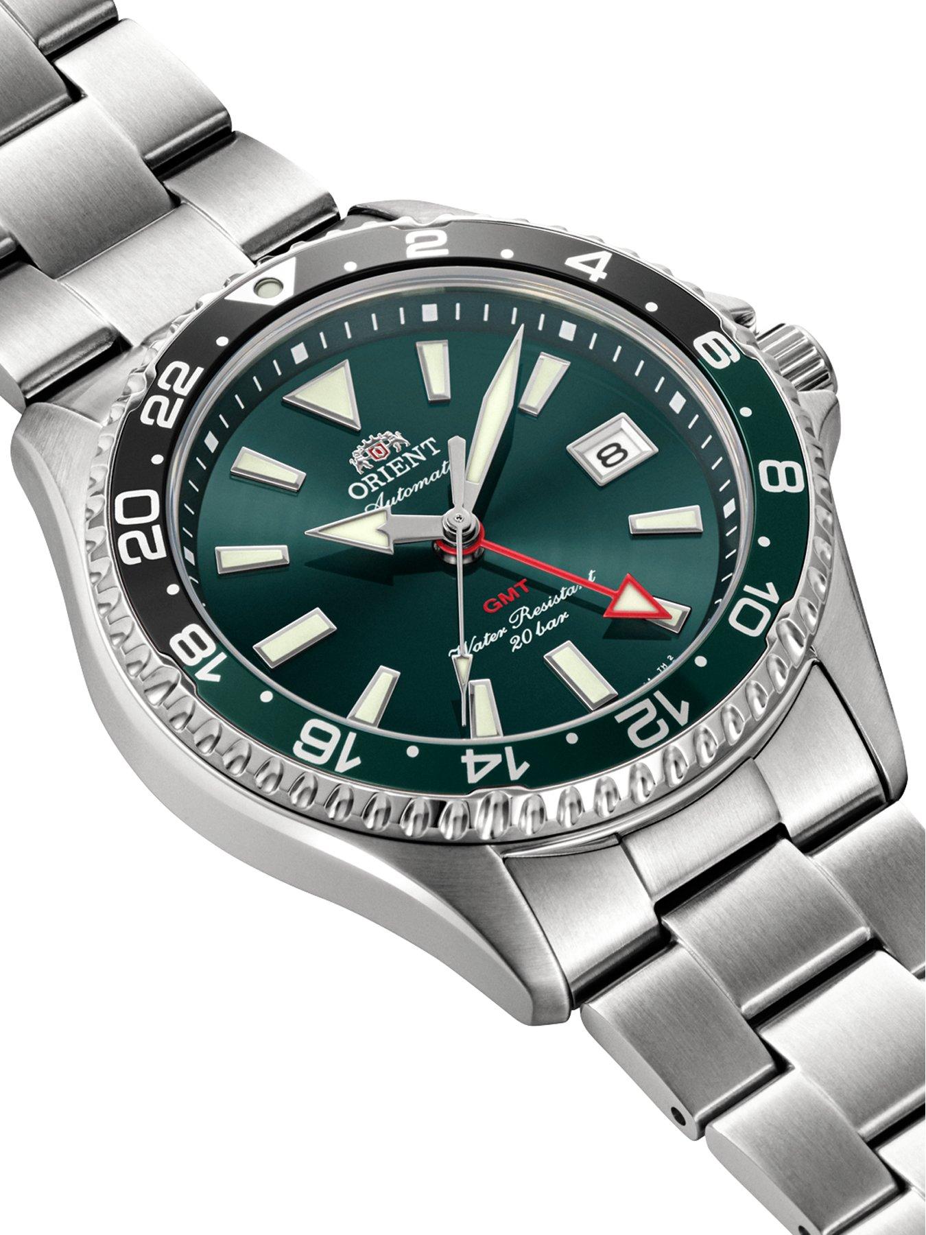 Image 2 of 4 of Orient Mako GMT Green Dial  Steel Watch