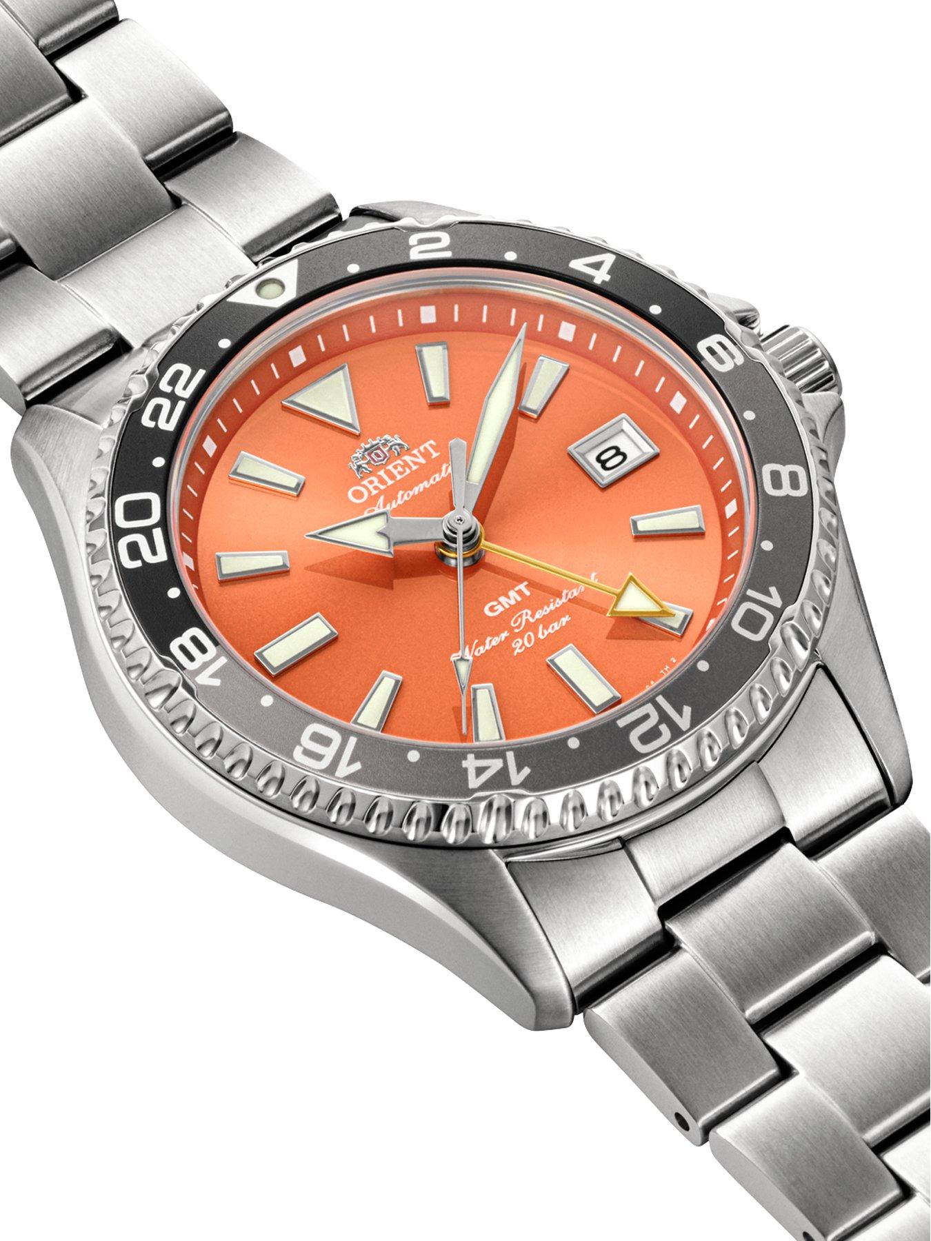Image 2 of 4 of Orient Mako GMT Orange Steel