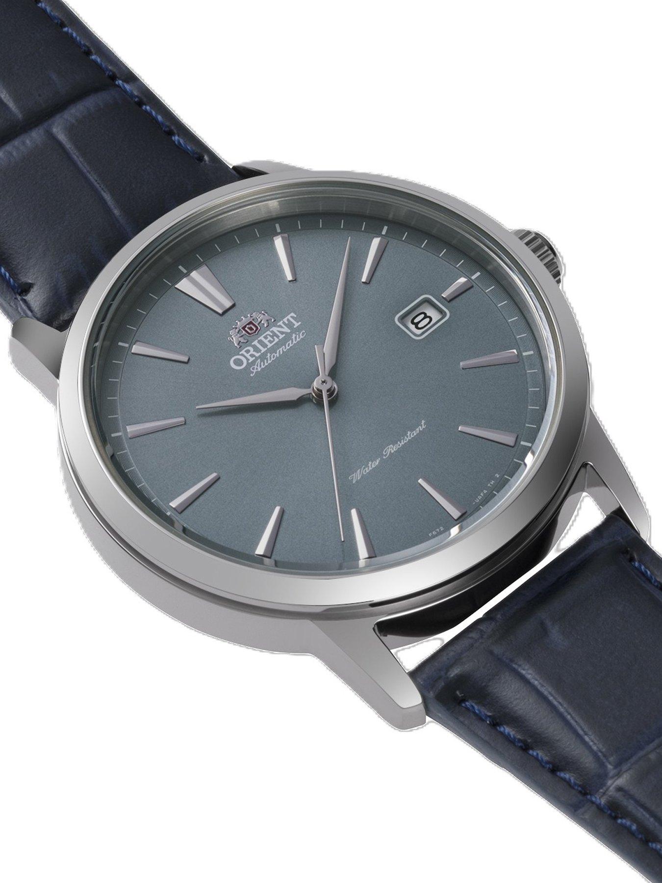 Image 2 of 6 of Orient Classic Grey Dial Steel Black Leather strap