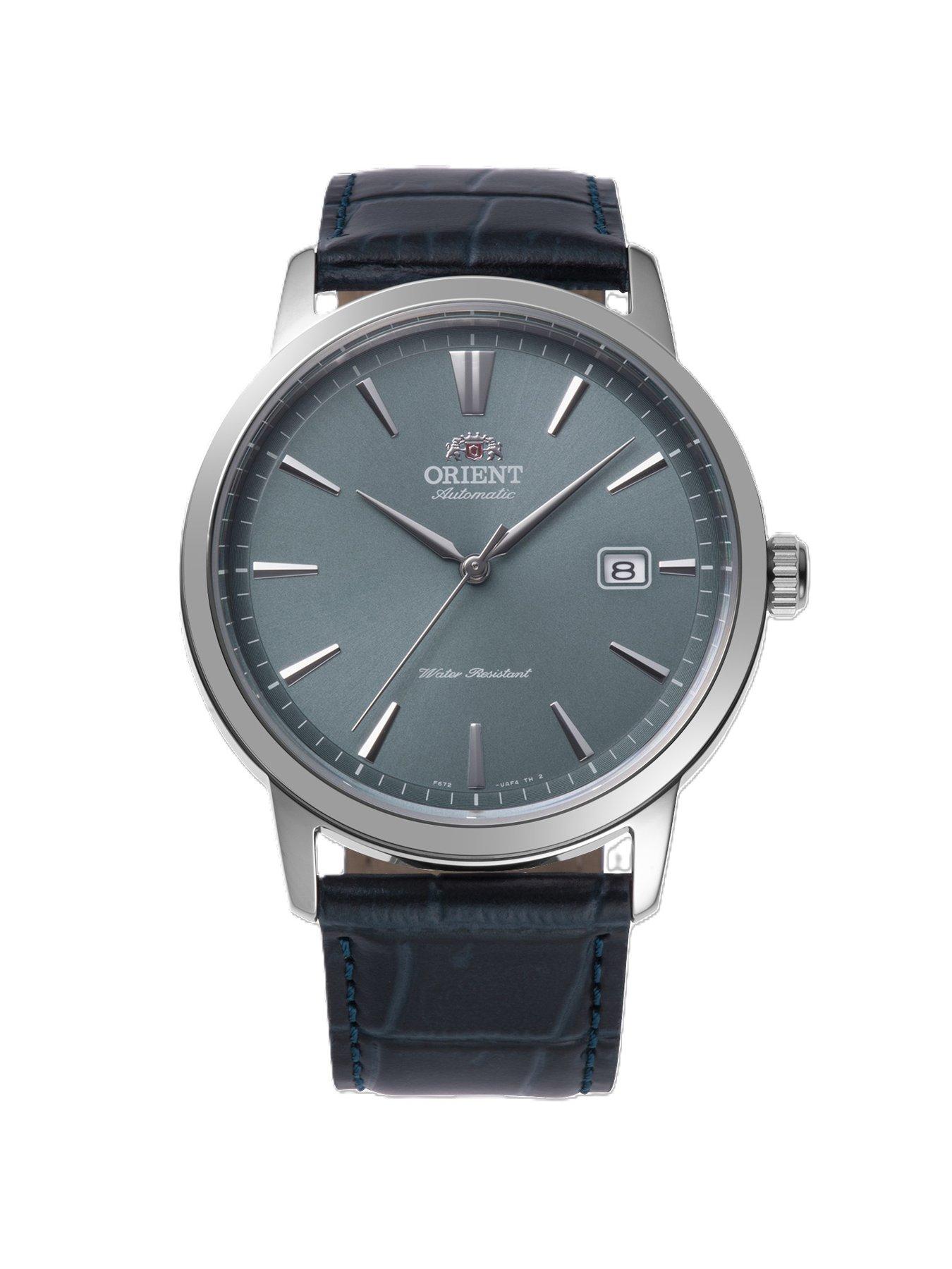Image 5 of 6 of Orient Classic Grey Dial Steel Black Leather strap