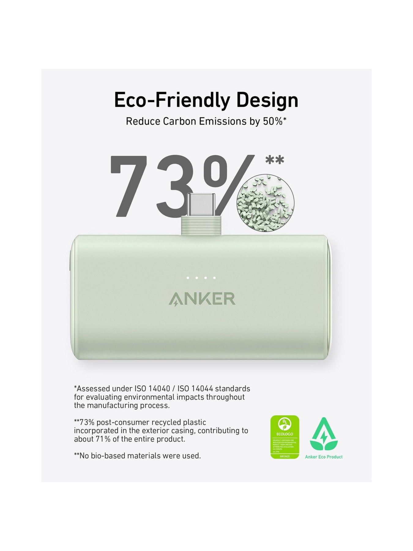 Image 7 of 8 of Anker Nano Power Bank, 5,000mAh Mini Portable Charger 22.5W Output with Built-In USB-C Connector, Blue