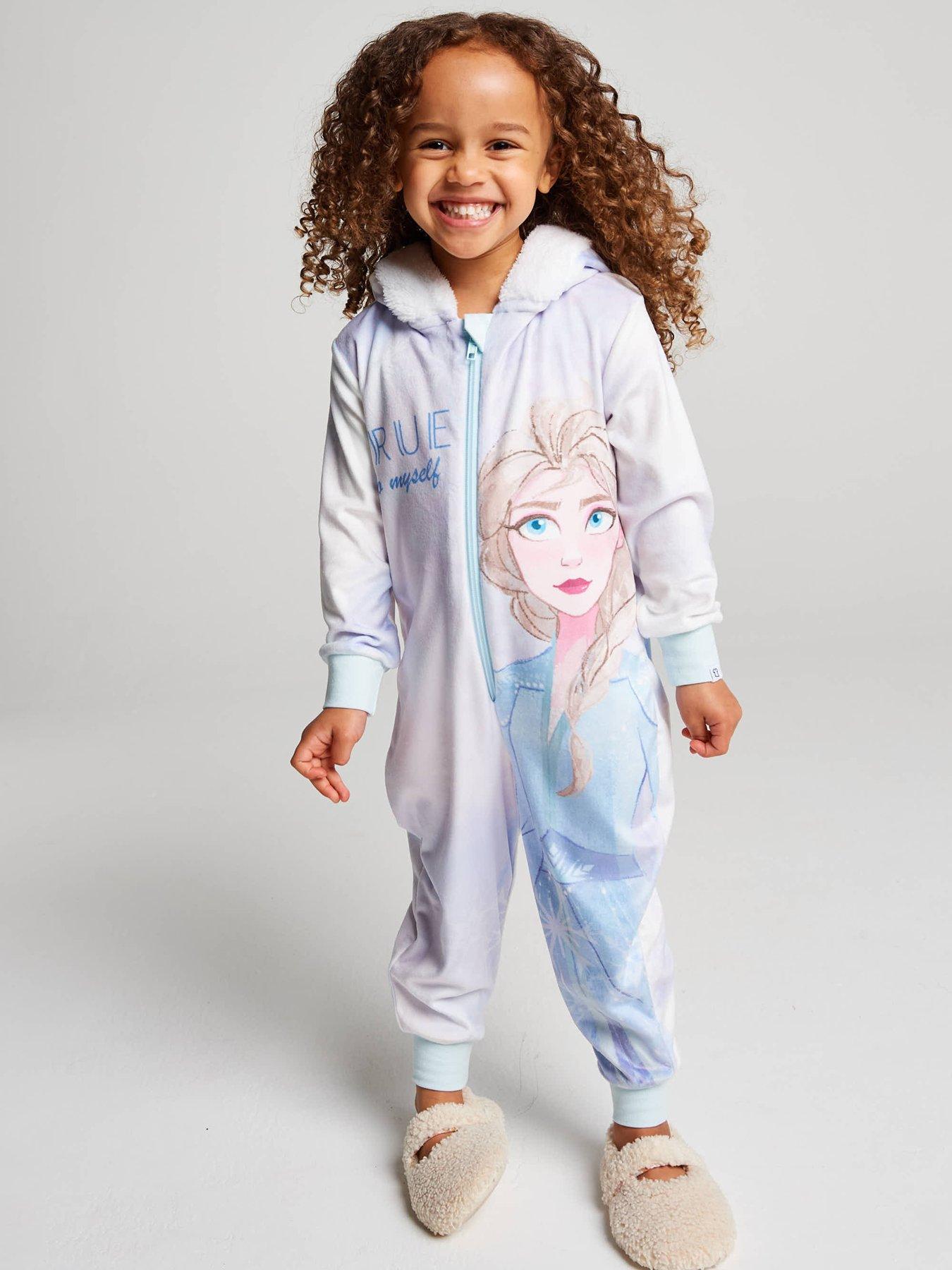 Disney Frozen Girls Fleece Onesie – Soft Hooded Zip-Up All-in-One Jumpsuit, Elsa Character Sleepwear Loungewear, Cosy Nightwear, Gifts for Girls, Machine Washable - Image 4