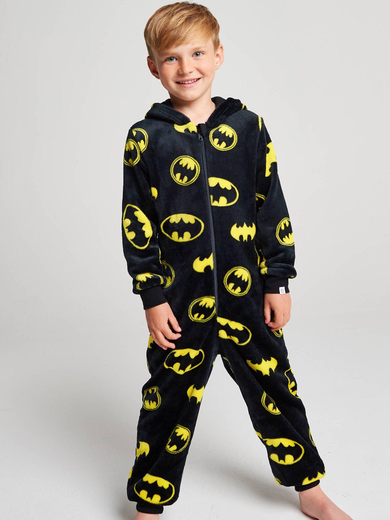Brand Threads Batman Fleece All-in-one, Black, Size Age: 6-7 Years