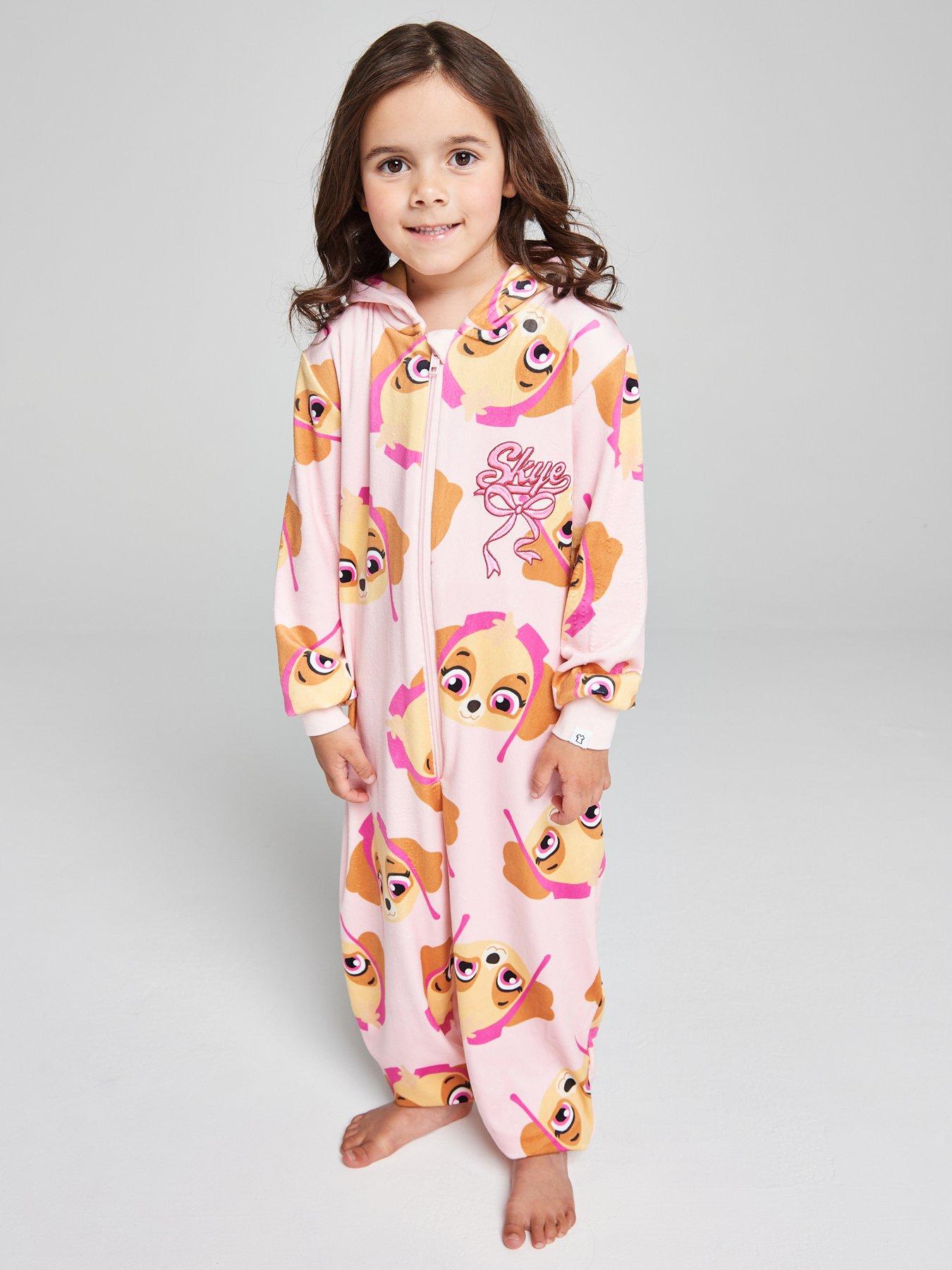 Brand Threads Girls Paw Patrol Fleece All-in-one, Pink, Size Age: 5-6 Years