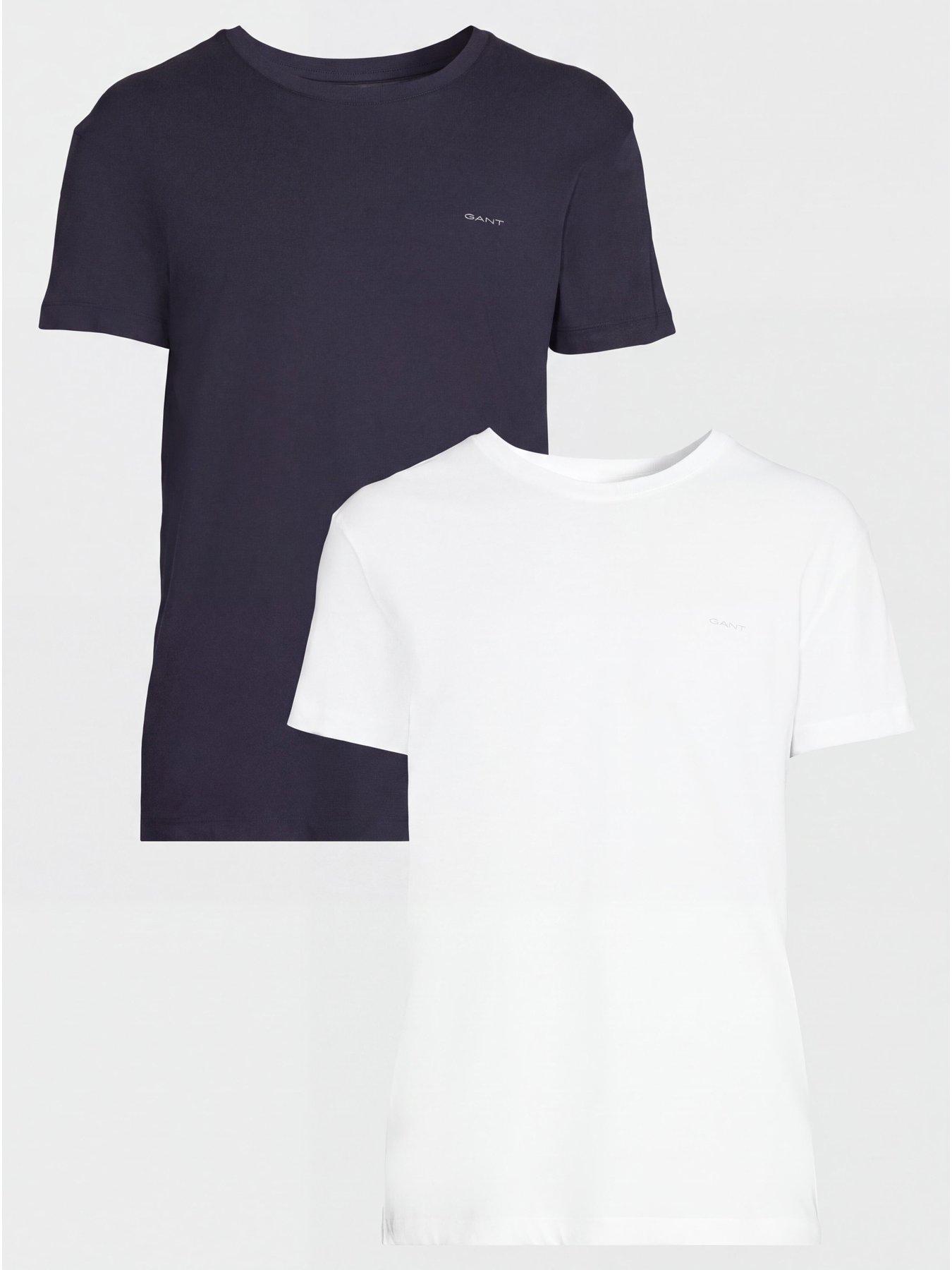 Gant Men's Navy/White 2-Pack Crew Neck T-Shirts (Xl) - Image 2