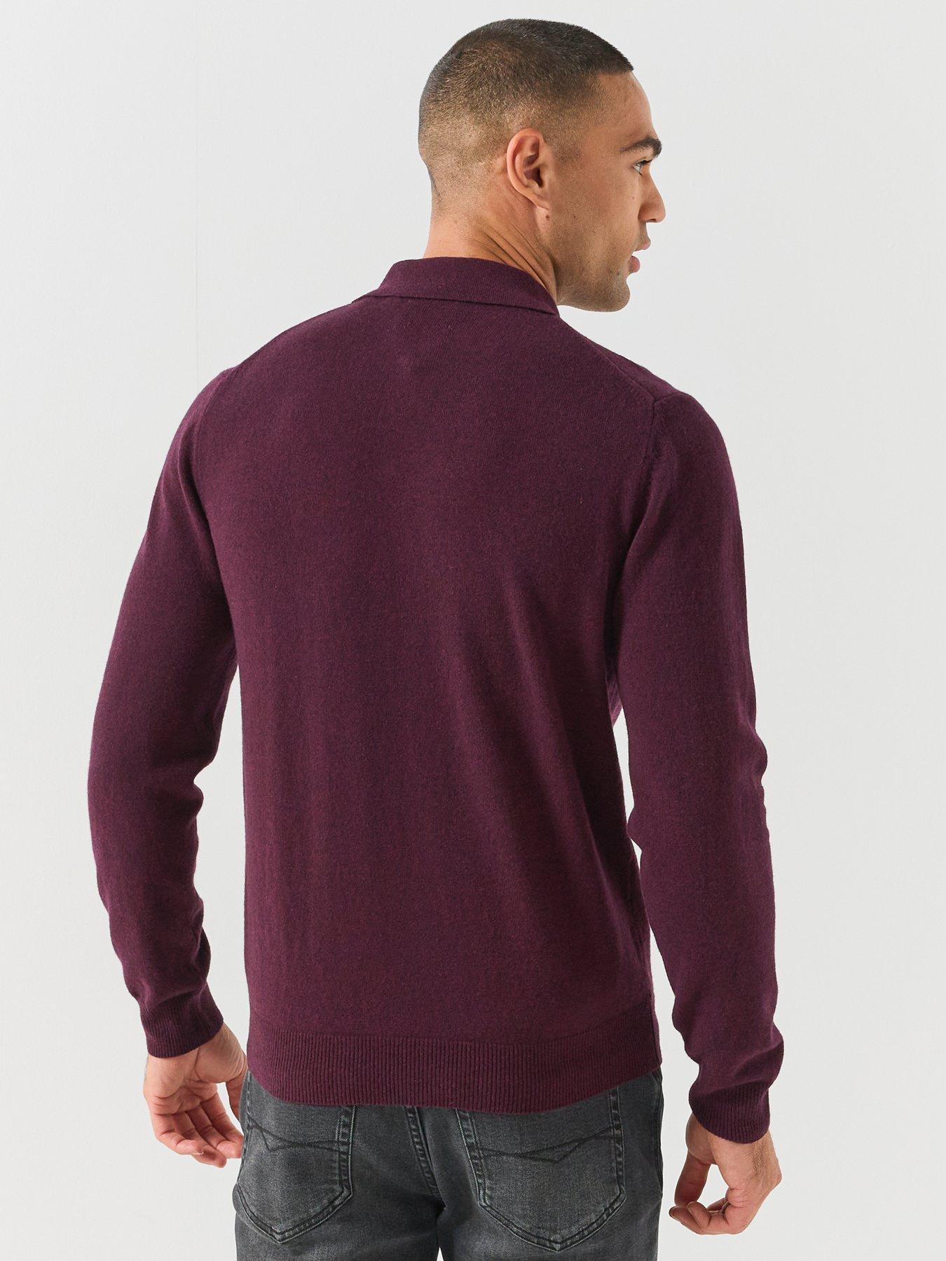 Image 2 of 5 of GANT Superfine Lambswool Knitted Polo - Purple